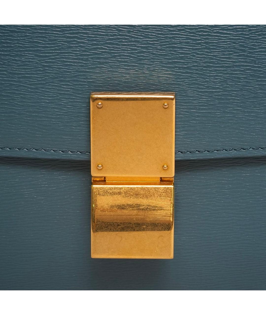 CELINE Синяя кожаная сумка через плечо, фото 7