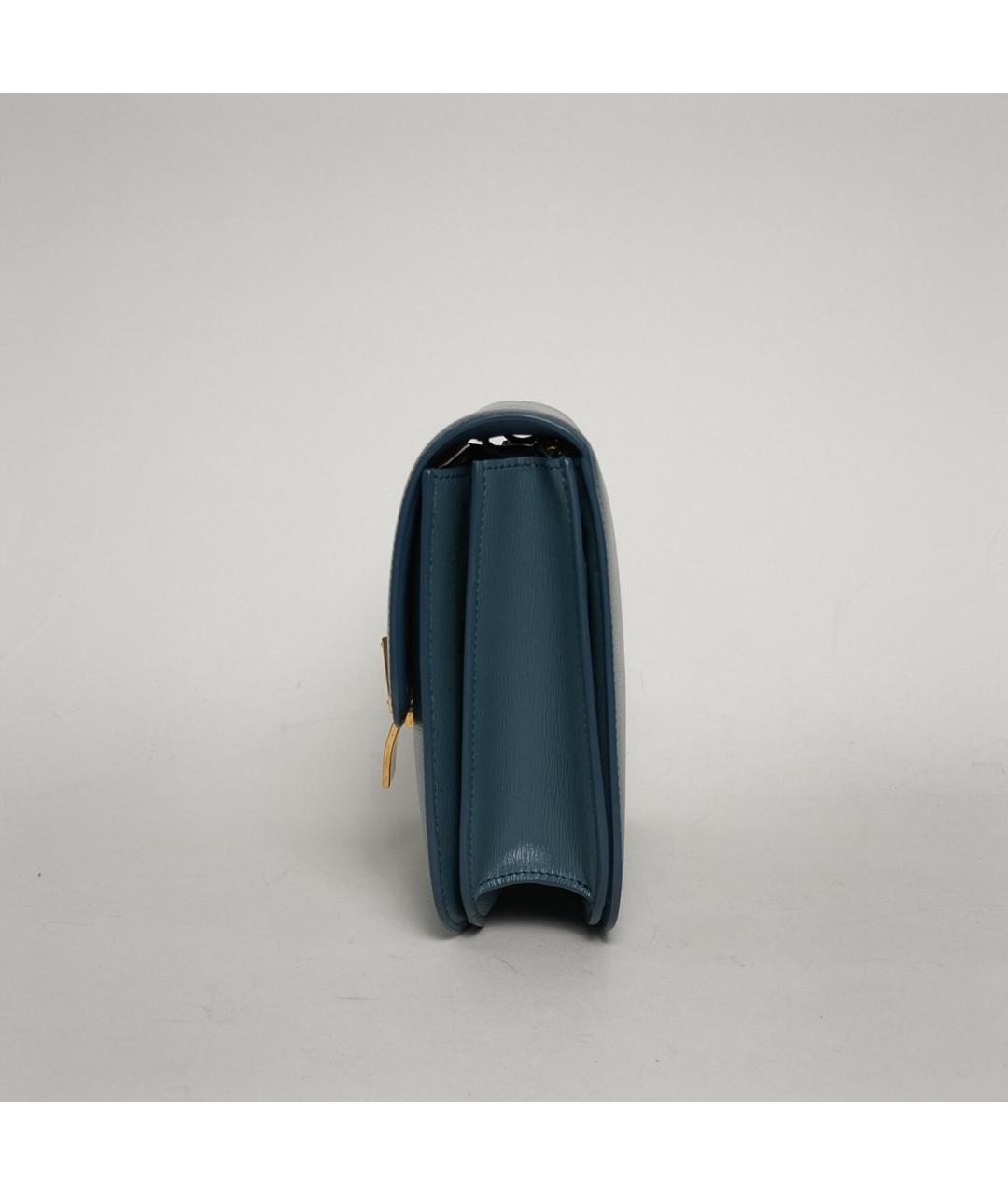 CELINE Синяя кожаная сумка через плечо, фото 3