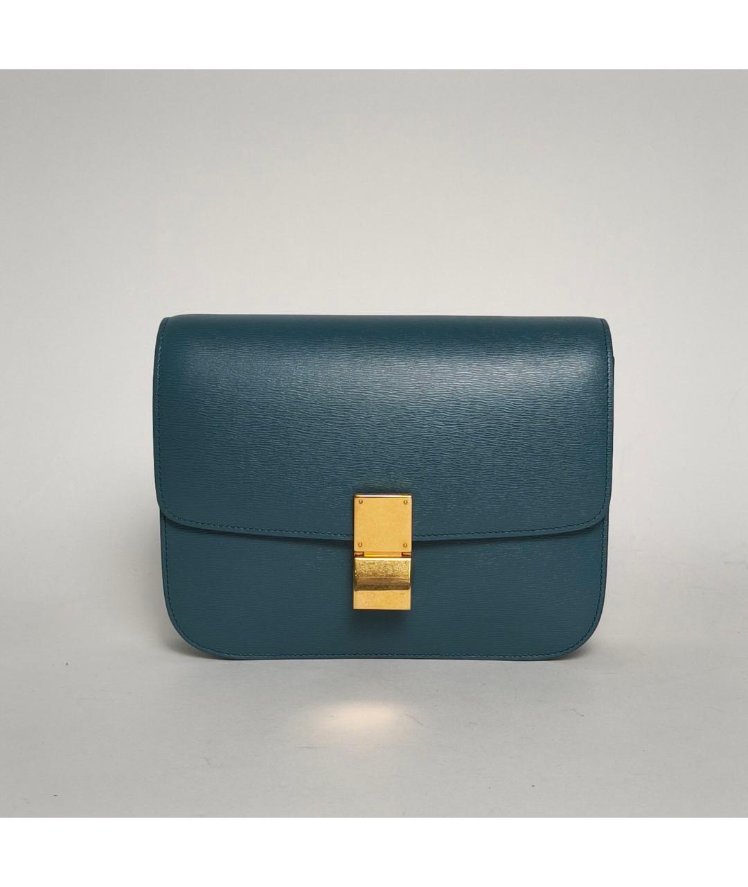 CELINE Синяя кожаная сумка через плечо, фото 2