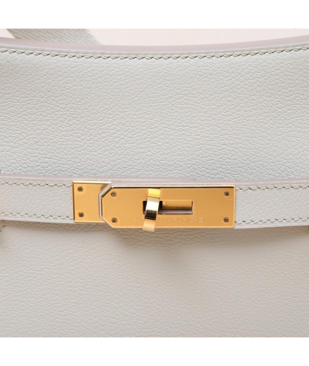 HERMES Белая кожаная сумка через плечо, фото 7