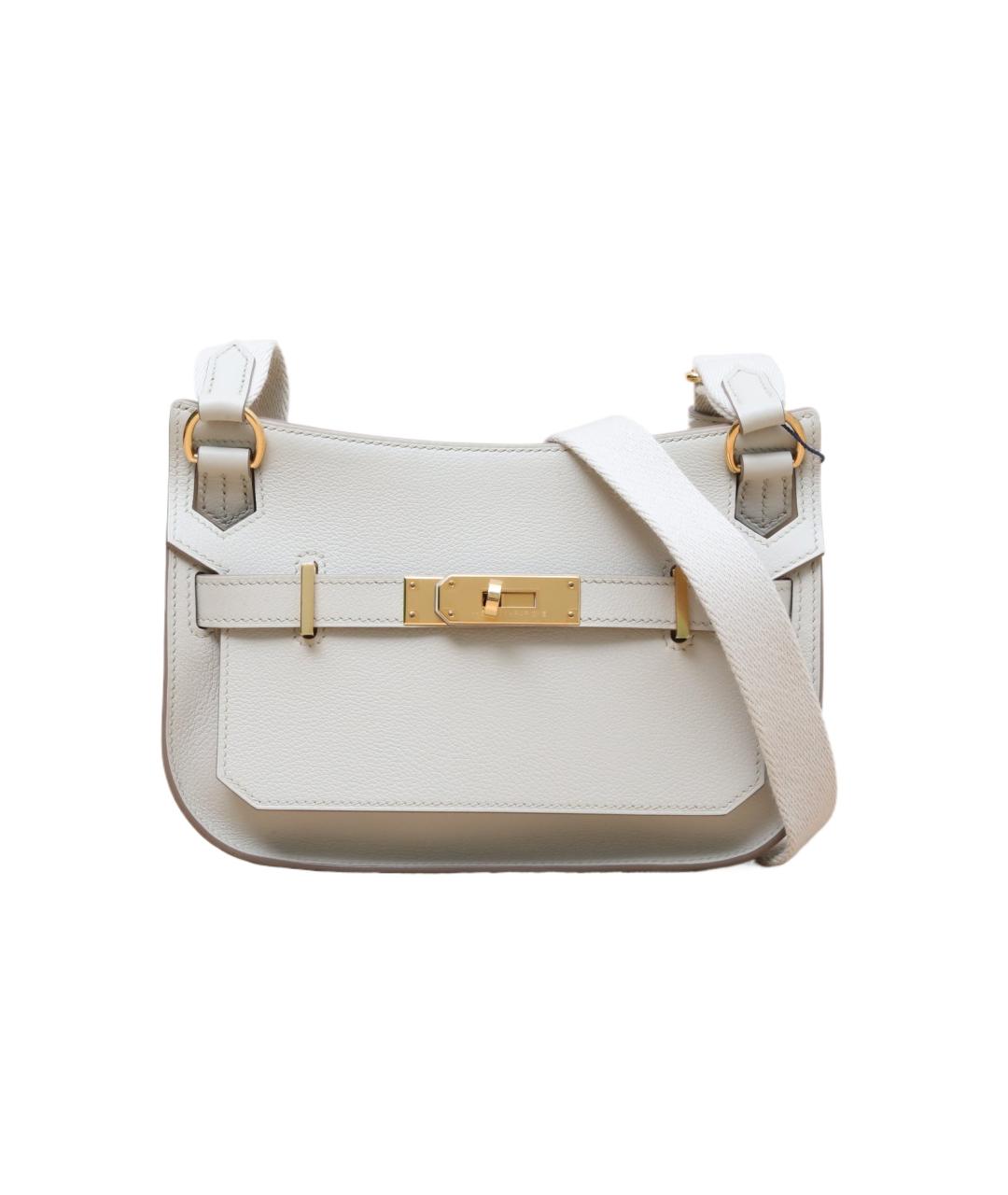 HERMES Белая кожаная сумка через плечо, фото 1
