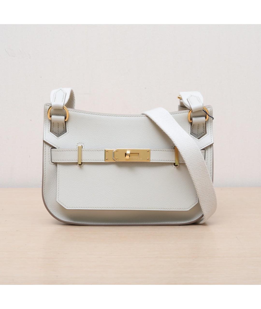 HERMES Белая кожаная сумка через плечо, фото 3