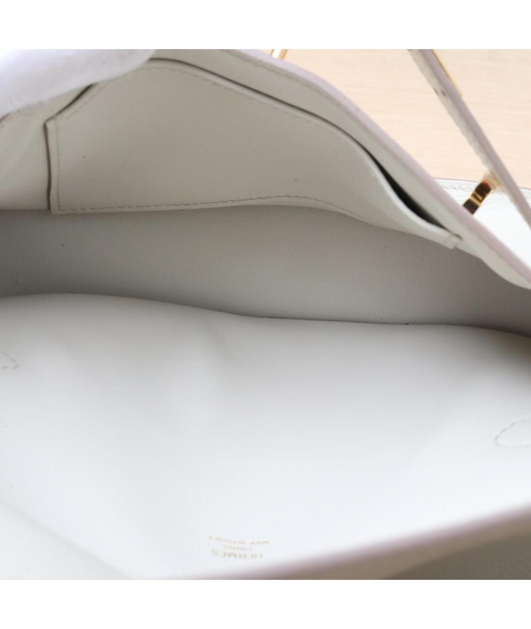 HERMES Белая кожаная сумка через плечо, фото 9