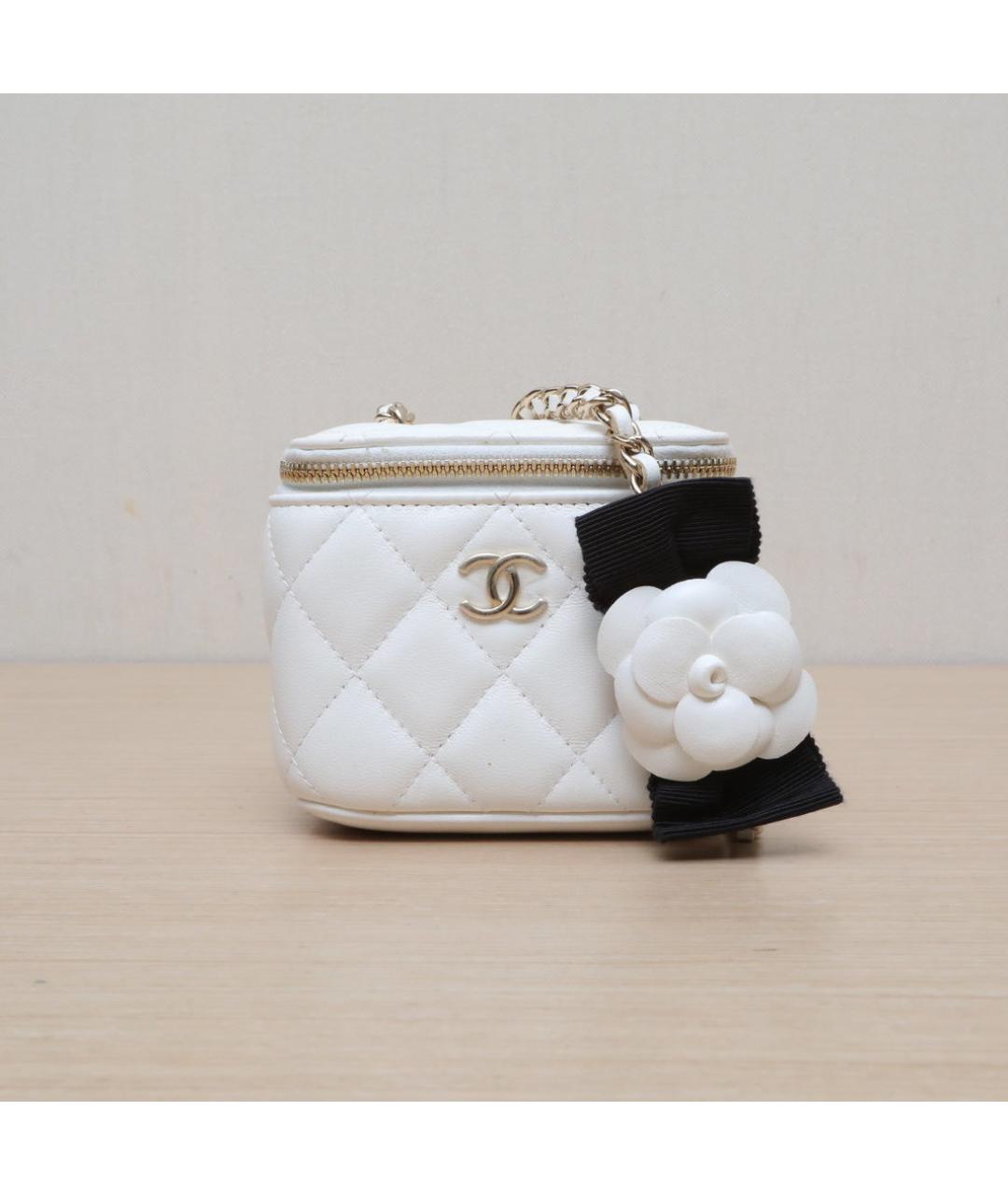 CHANEL Белая кожаная сумка через плечо, фото 3