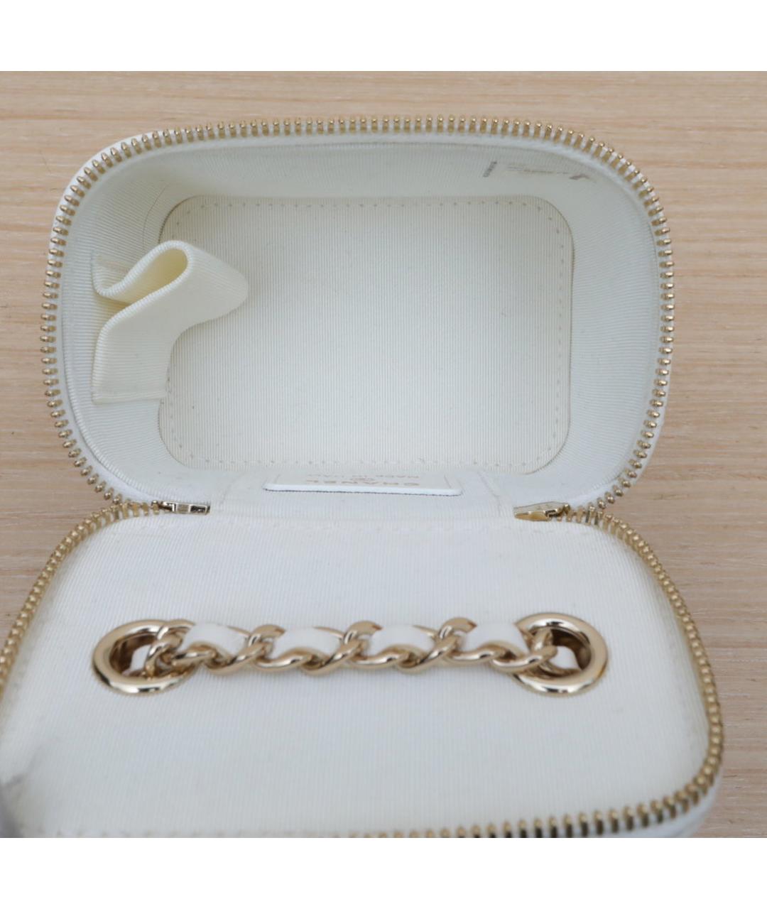 CHANEL Белая кожаная сумка через плечо, фото 9