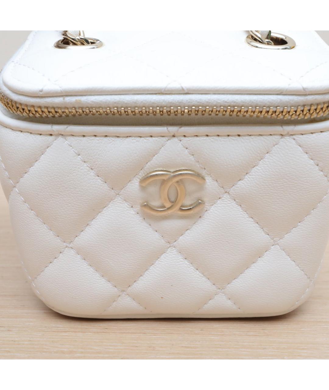 CHANEL Белая кожаная сумка через плечо, фото 7