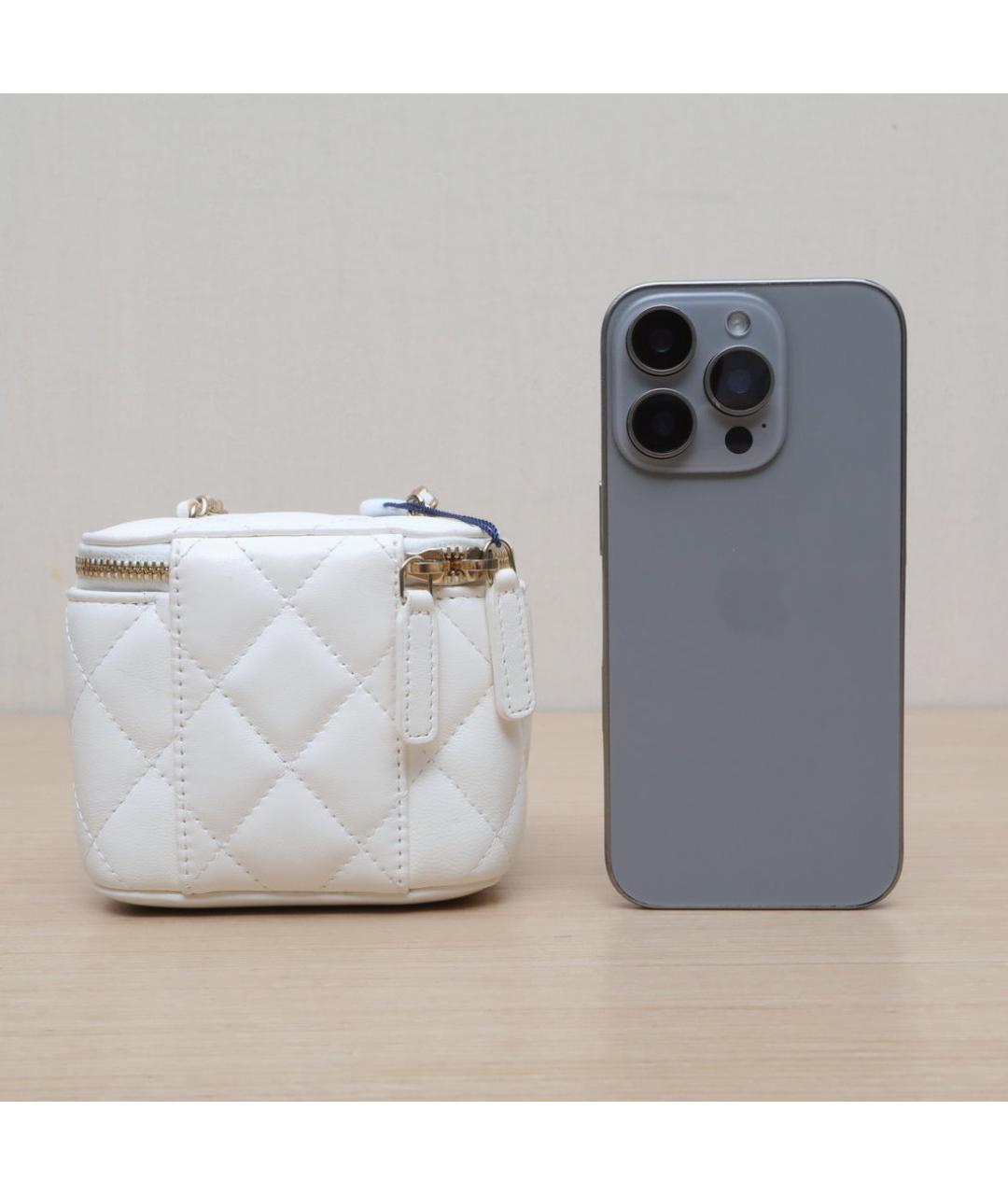 CHANEL Белая кожаная сумка через плечо, фото 6