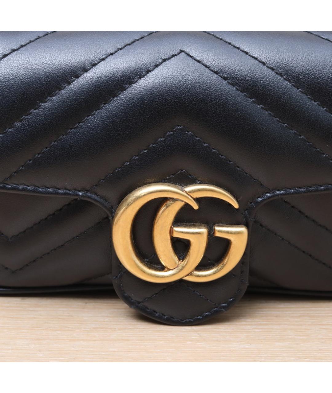 GUCCI Черная кожаная сумка через плечо, фото 8