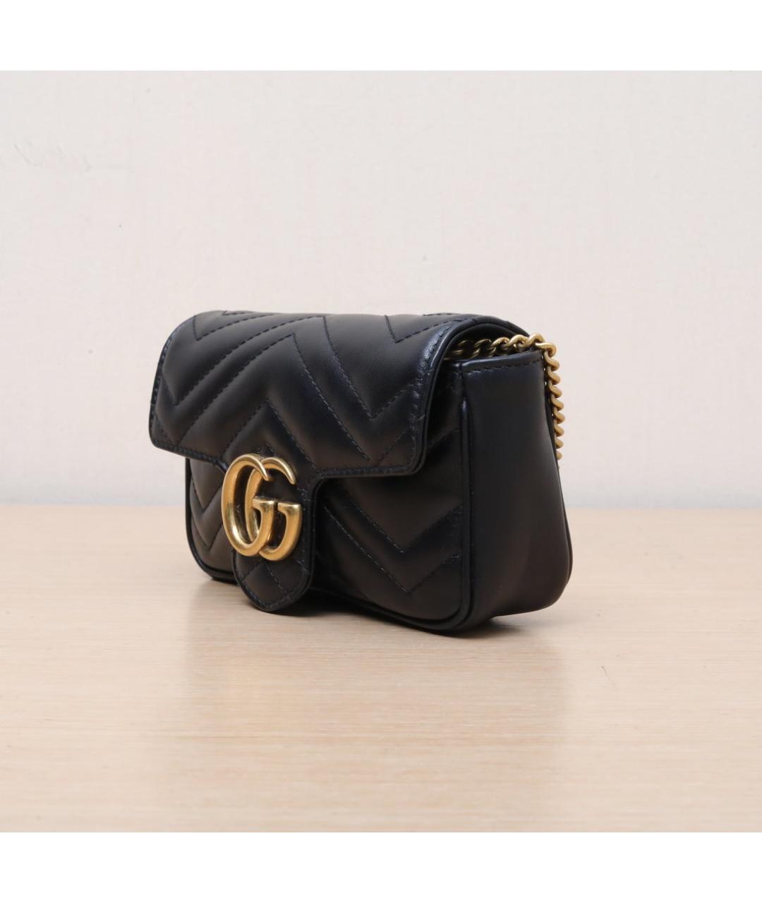 GUCCI Черная кожаная сумка через плечо, фото 4