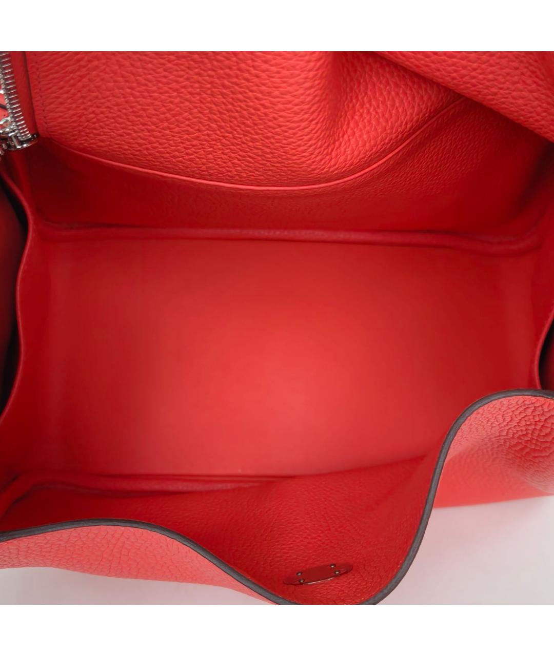 HERMES Красная кожаная сумка через плечо, фото 7