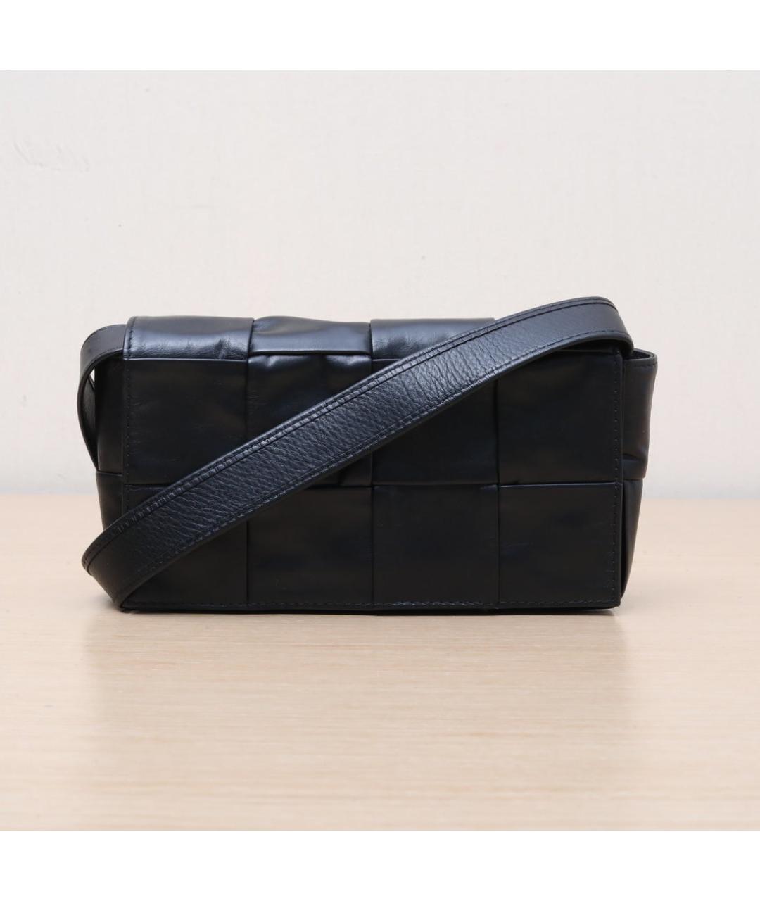 BOTTEGA VENETA Черная кожаная сумка через плечо, фото 3