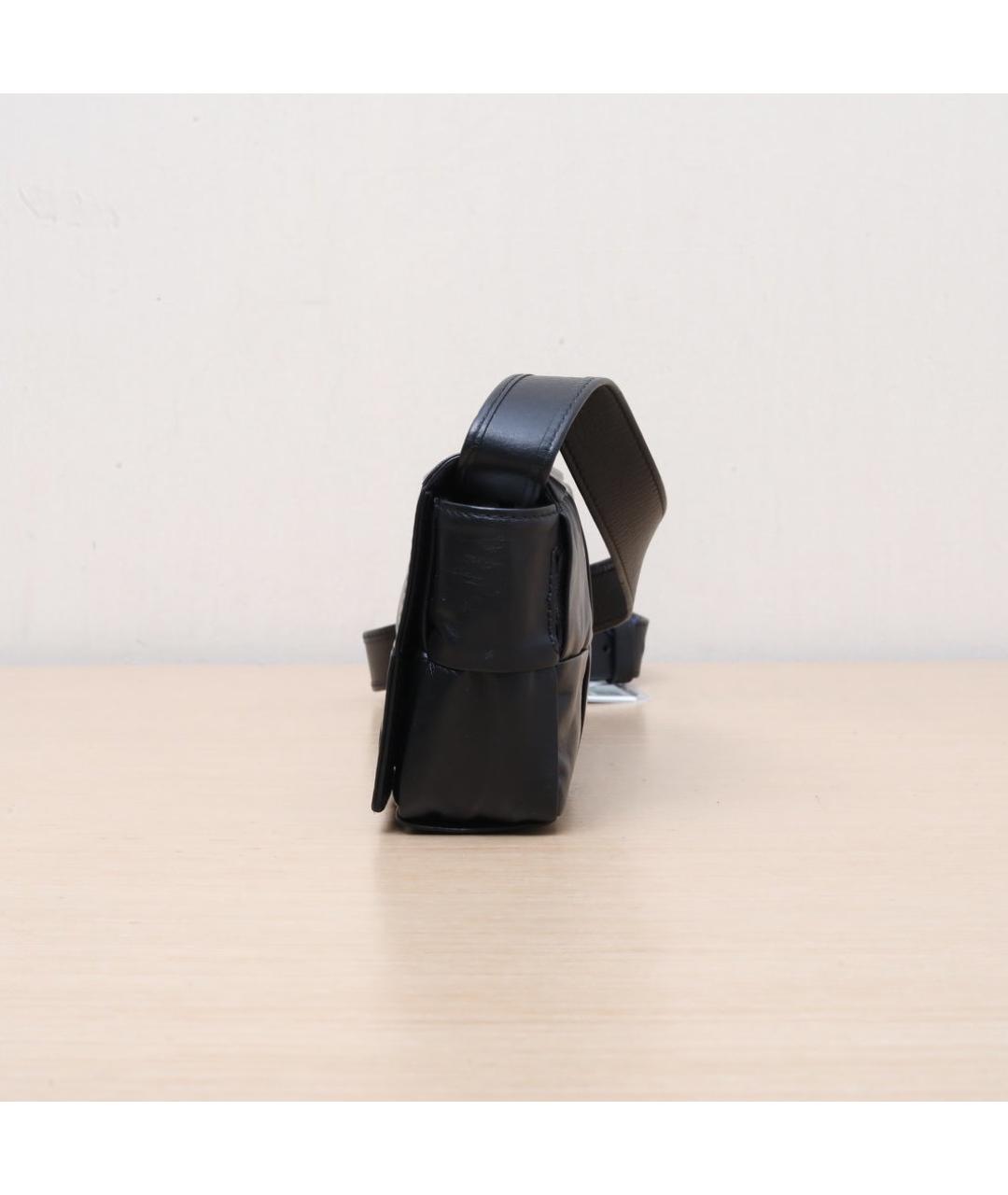 BOTTEGA VENETA Черная кожаная сумка через плечо, фото 4