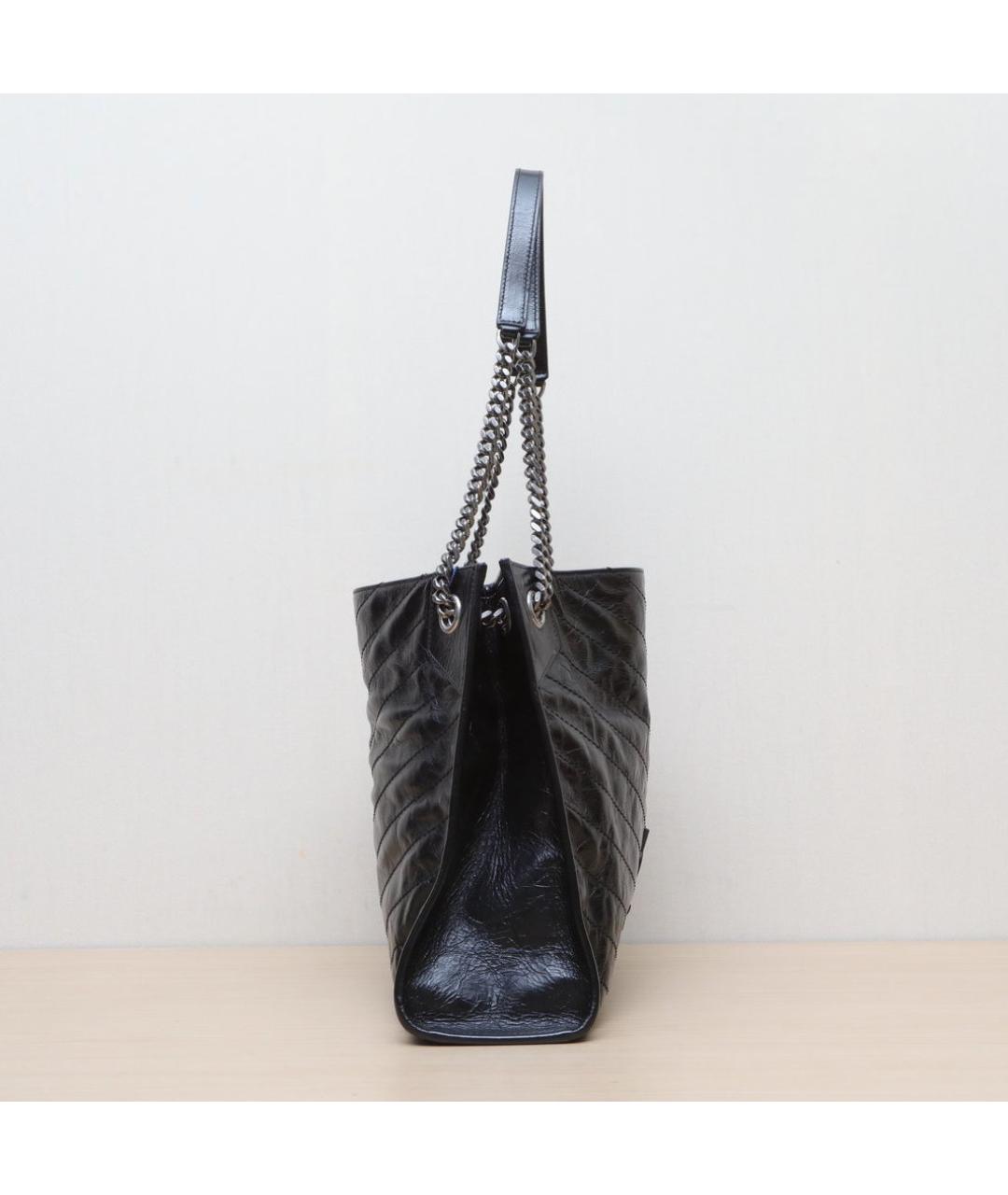 SAINT LAURENT Черная кожаная сумка через плечо, фото 5