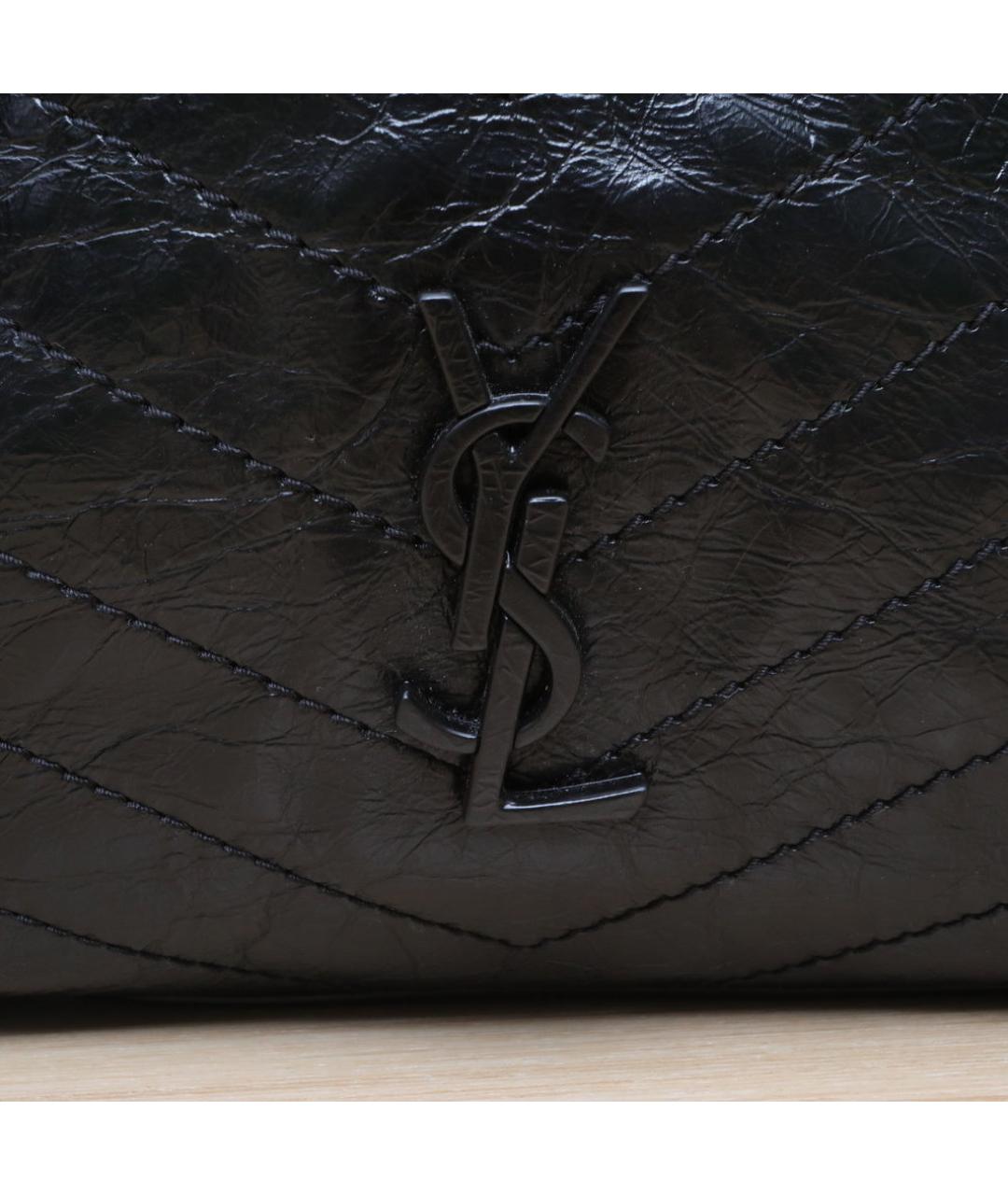 SAINT LAURENT Черная кожаная сумка через плечо, фото 7