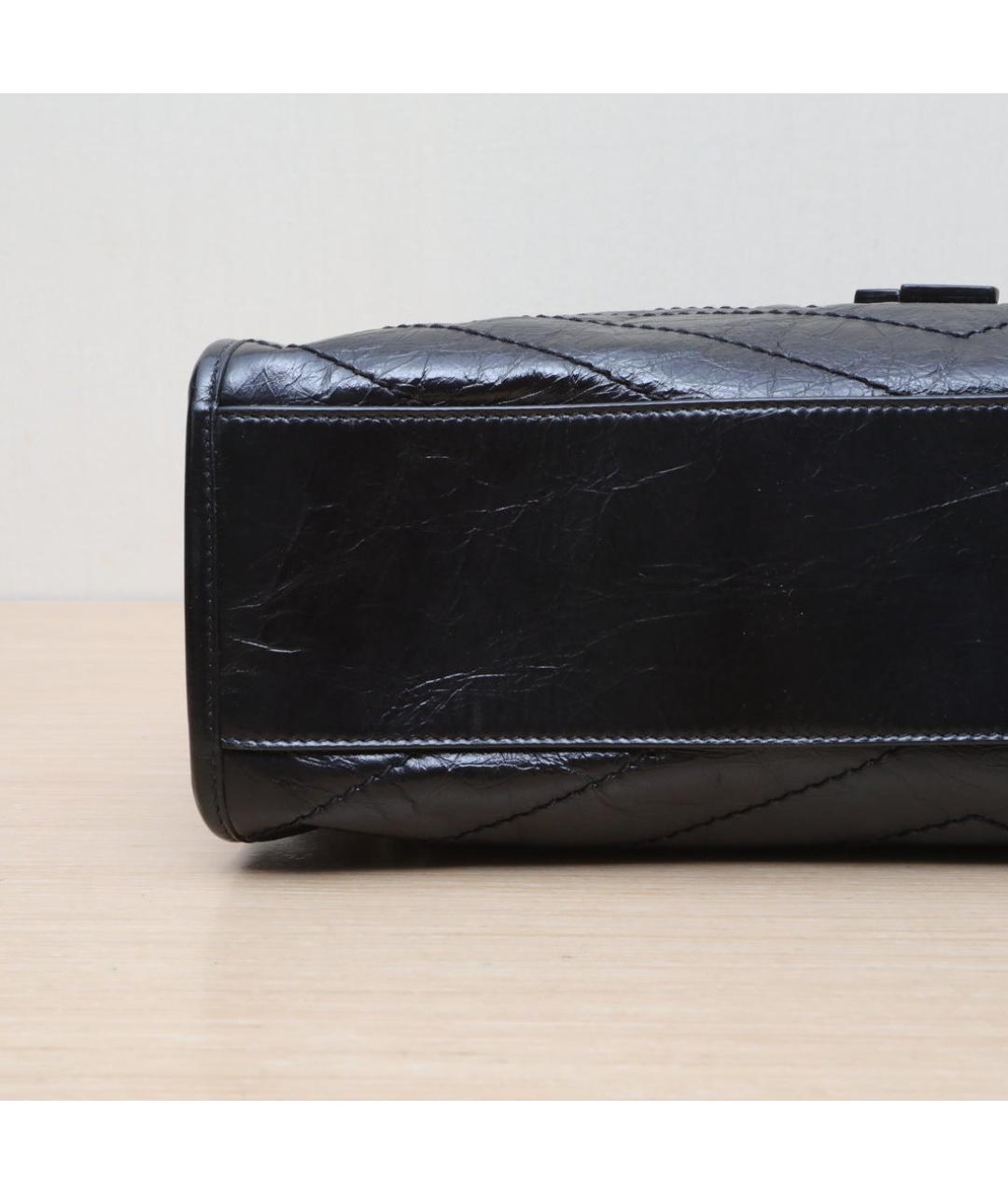 SAINT LAURENT Черная кожаная сумка через плечо, фото 8