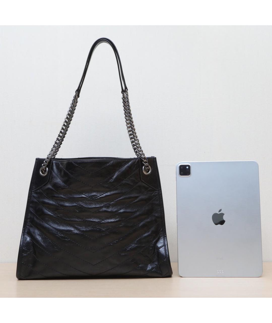 SAINT LAURENT Черная кожаная сумка через плечо, фото 6