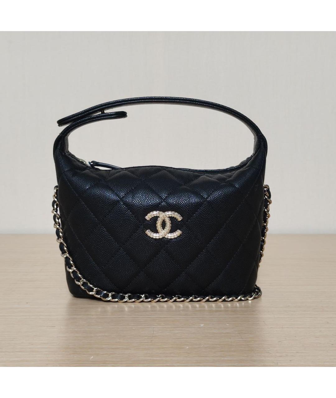 CHANEL Черная кожаная сумка через плечо, фото 2