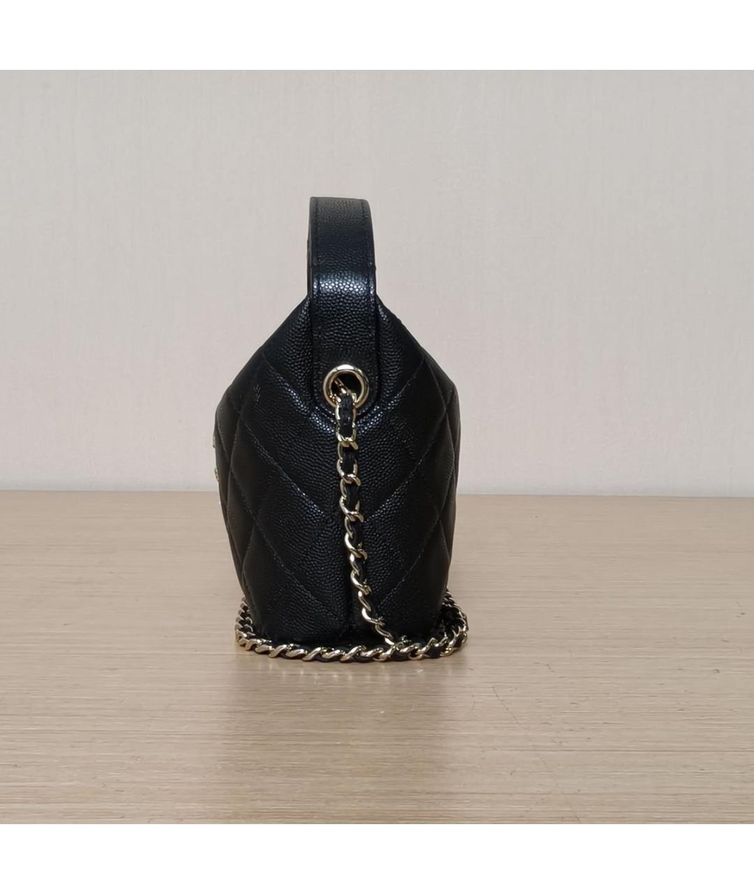 CHANEL Черная кожаная сумка через плечо, фото 3