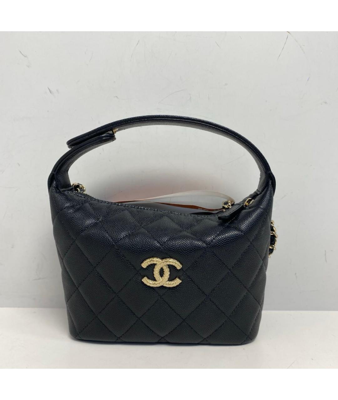 CHANEL Черная кожаная сумка через плечо, фото 9