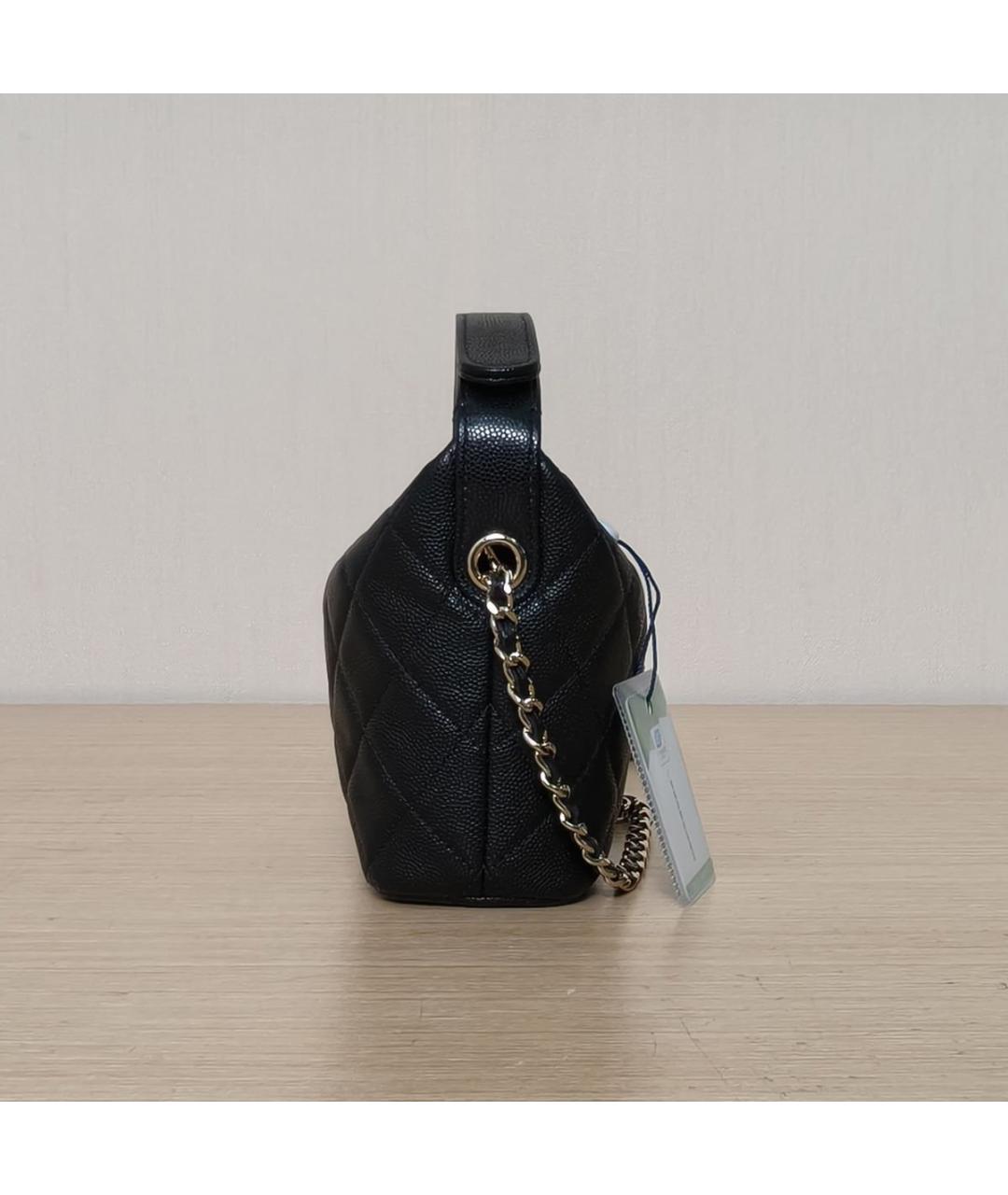 CHANEL Черная кожаная сумка через плечо, фото 5