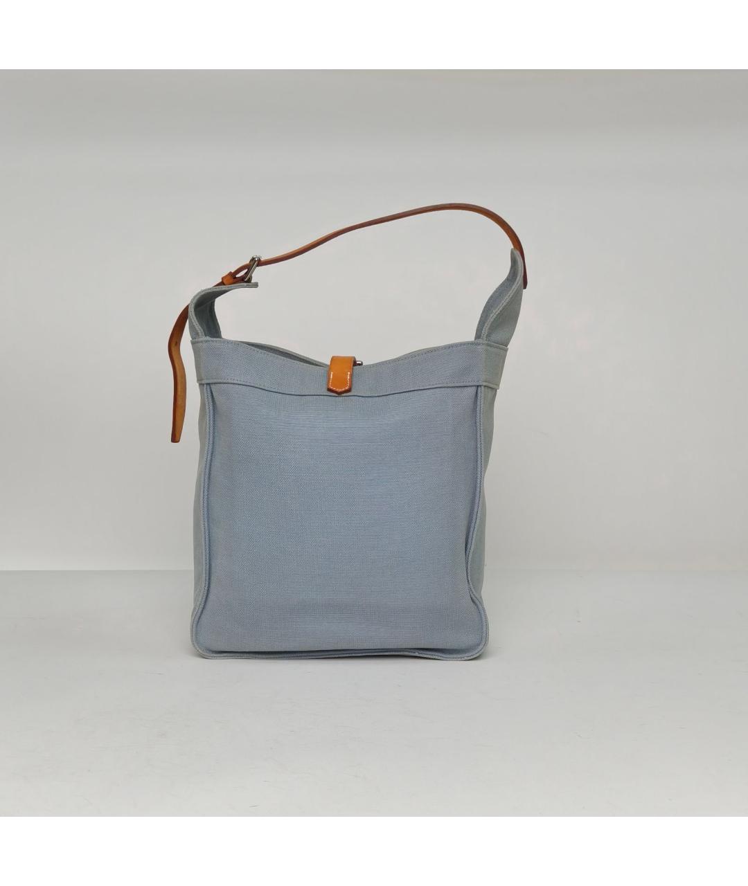 HERMES Синяя тканевая сумка через плечо, фото 4