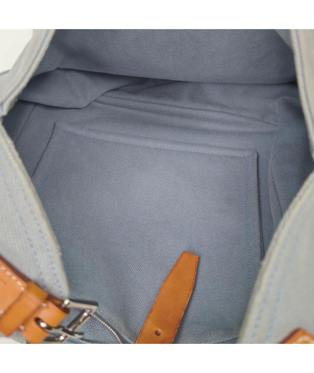 HERMES Синяя тканевая сумка через плечо, фото 8