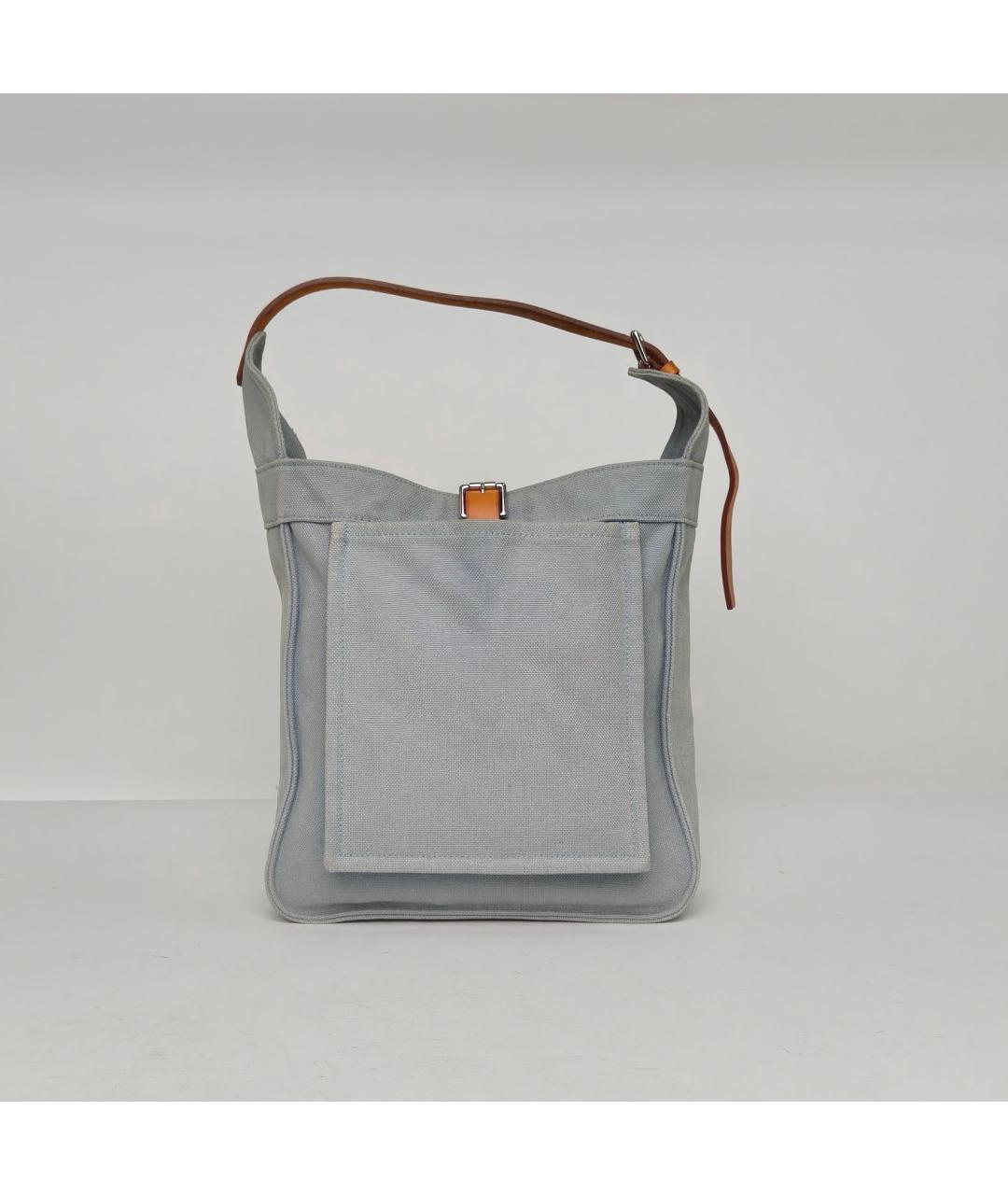 HERMES Синяя тканевая сумка через плечо, фото 2