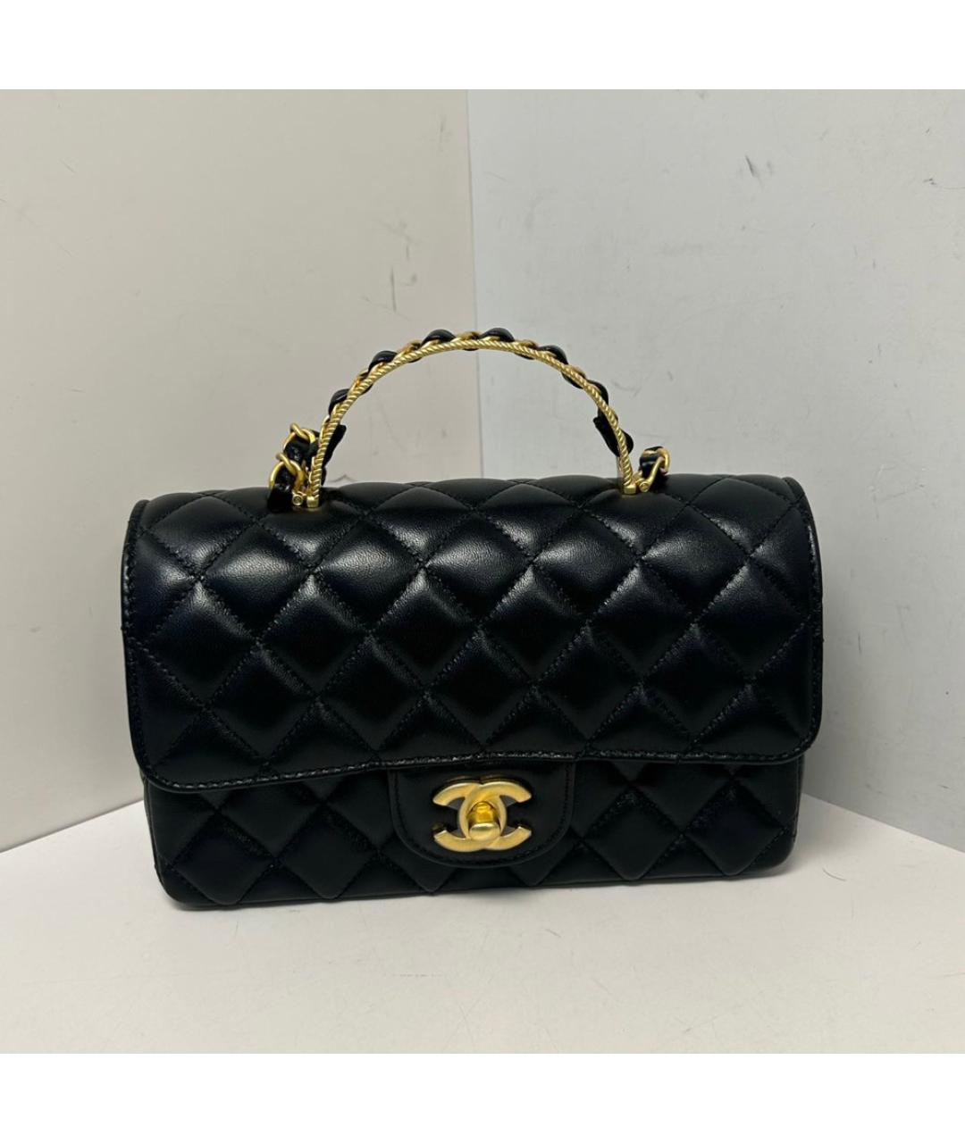 CHANEL Черная кожаная сумка через плечо, фото 9
