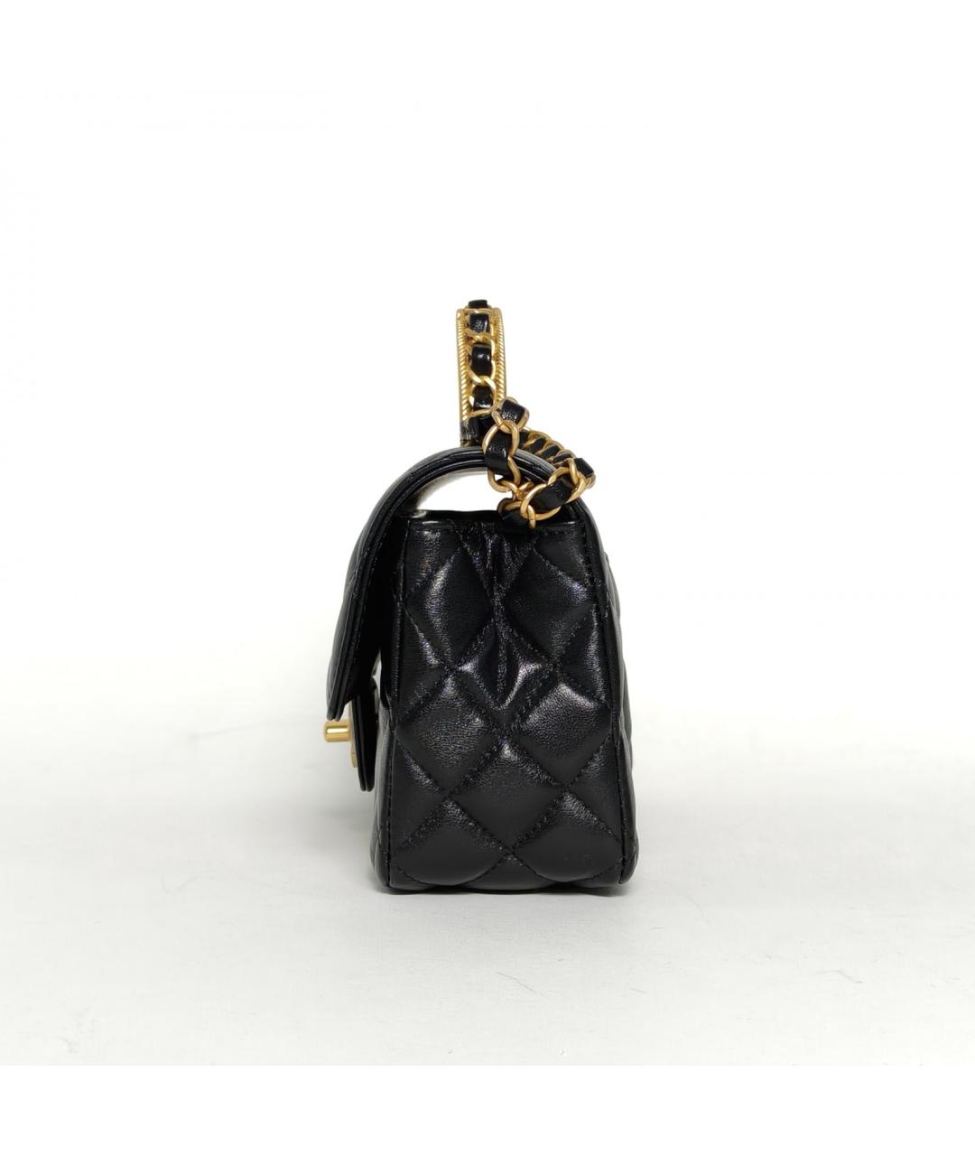 CHANEL Черная кожаная сумка через плечо, фото 5
