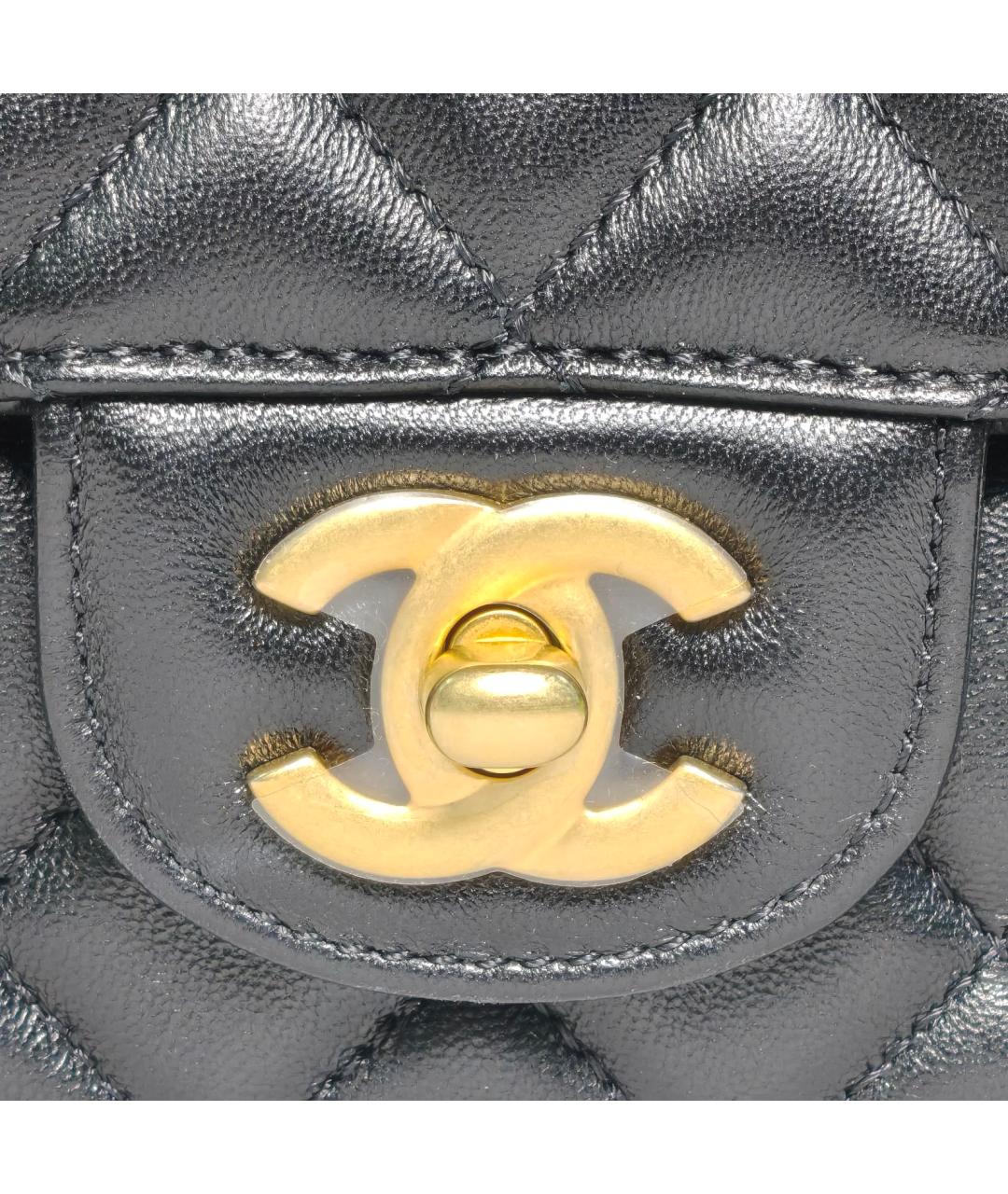 CHANEL Черная кожаная сумка через плечо, фото 8