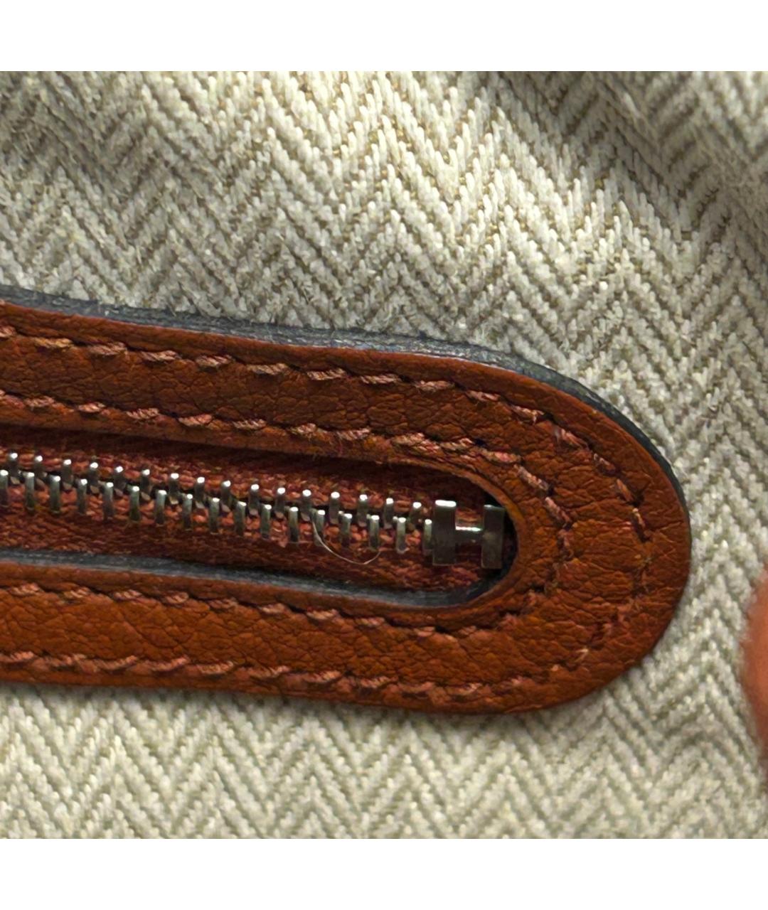 HERMES Коричневая кожаная сумка через плечо, фото 9