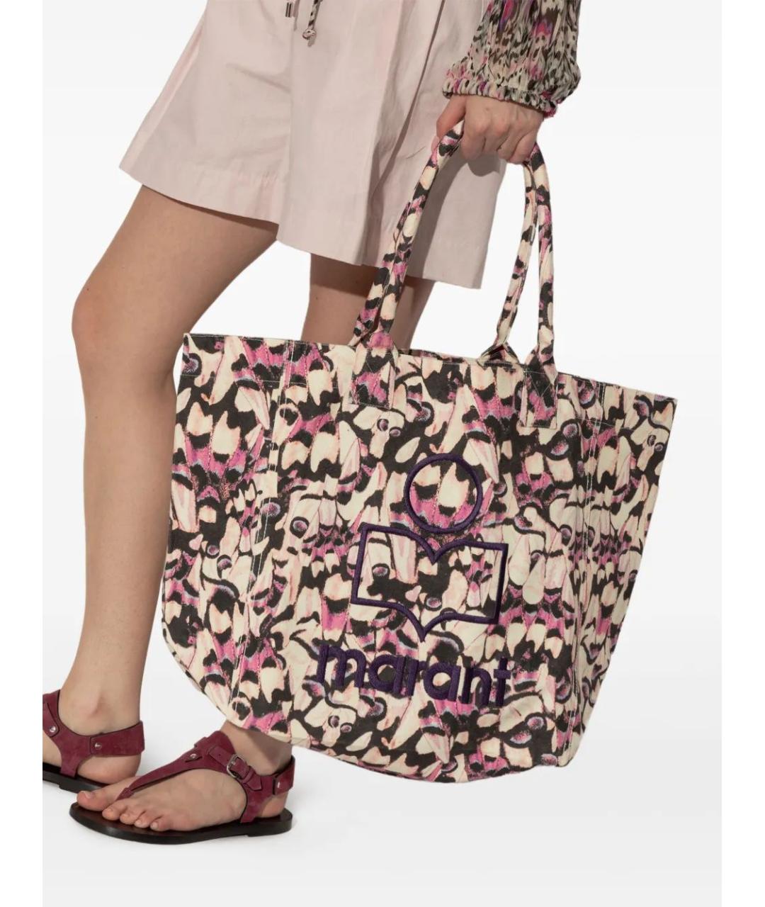 ISABEL MARANT Розовая хлопковая сумка тоут, фото 2