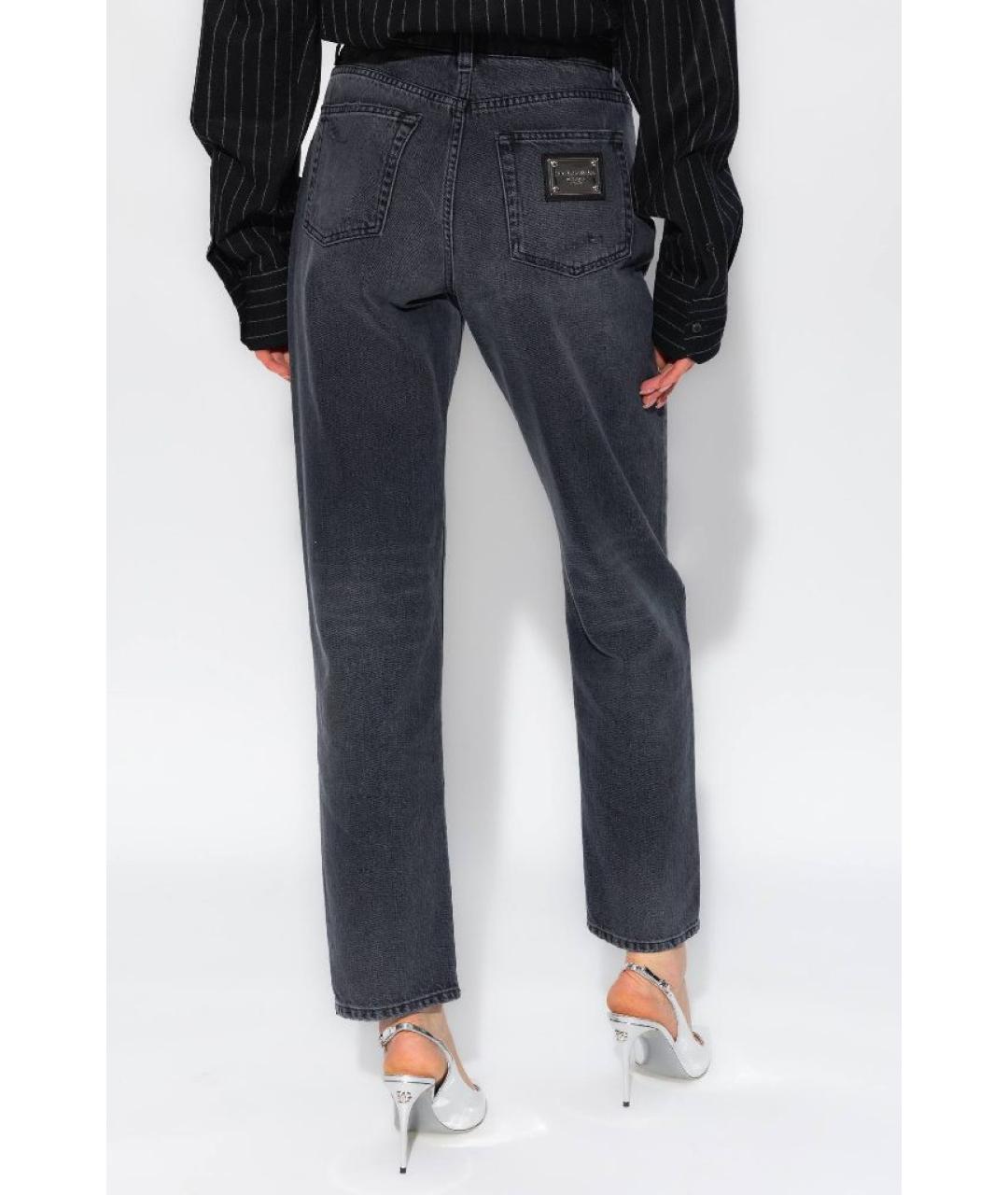 DOLCE&GABBANA Антрацитовые хлопковые прямые джинсы, фото 2