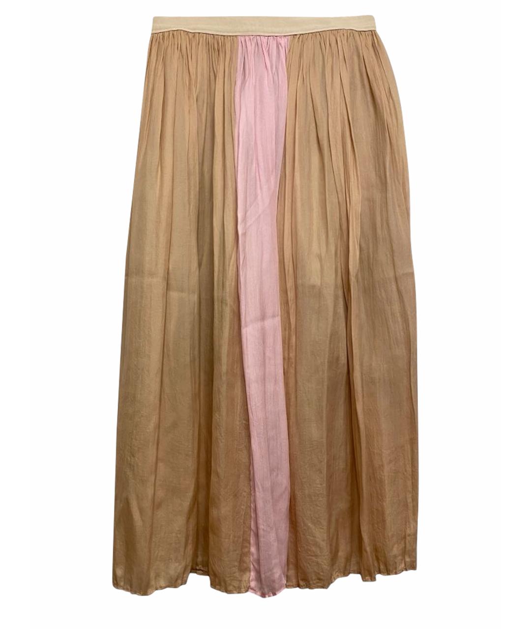 AGNONA Бежевая шифоновая юбка макси, фото 1