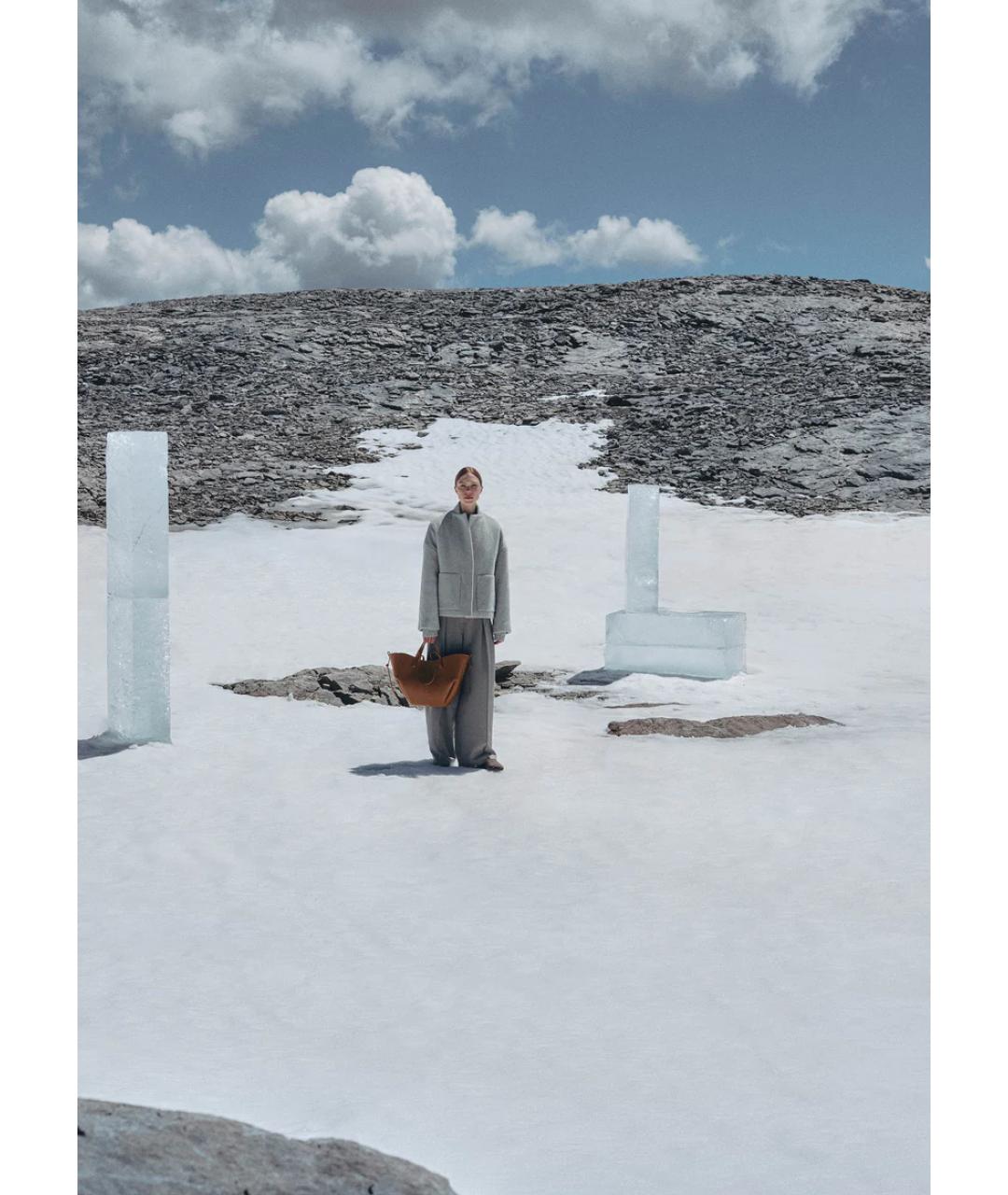 POLENE Коричневая кожаная сумка тоут, фото 2