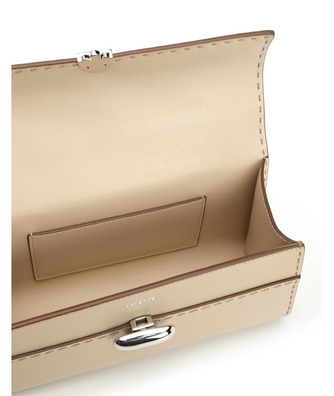 Savette Бежевая кожаная сумка с короткими ручками, фото 4