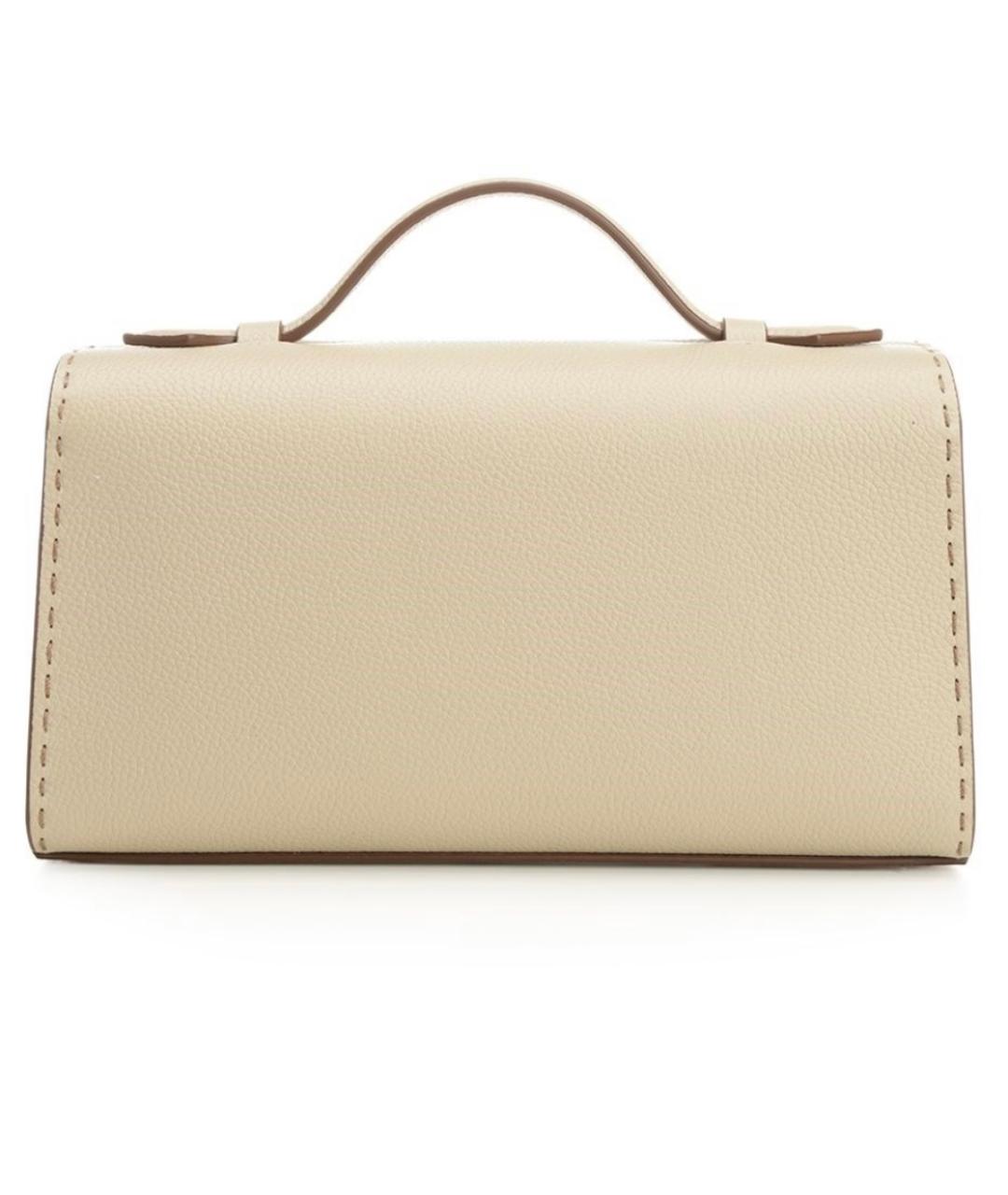 Savette Бежевая кожаная сумка с короткими ручками, фото 3