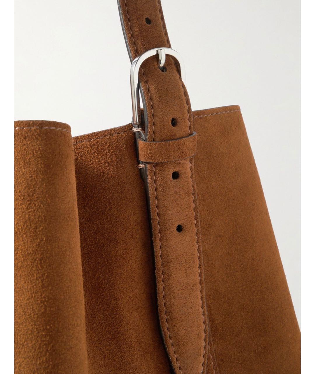 TOTEME Коричневая замшевая сумка тоут, фото 4