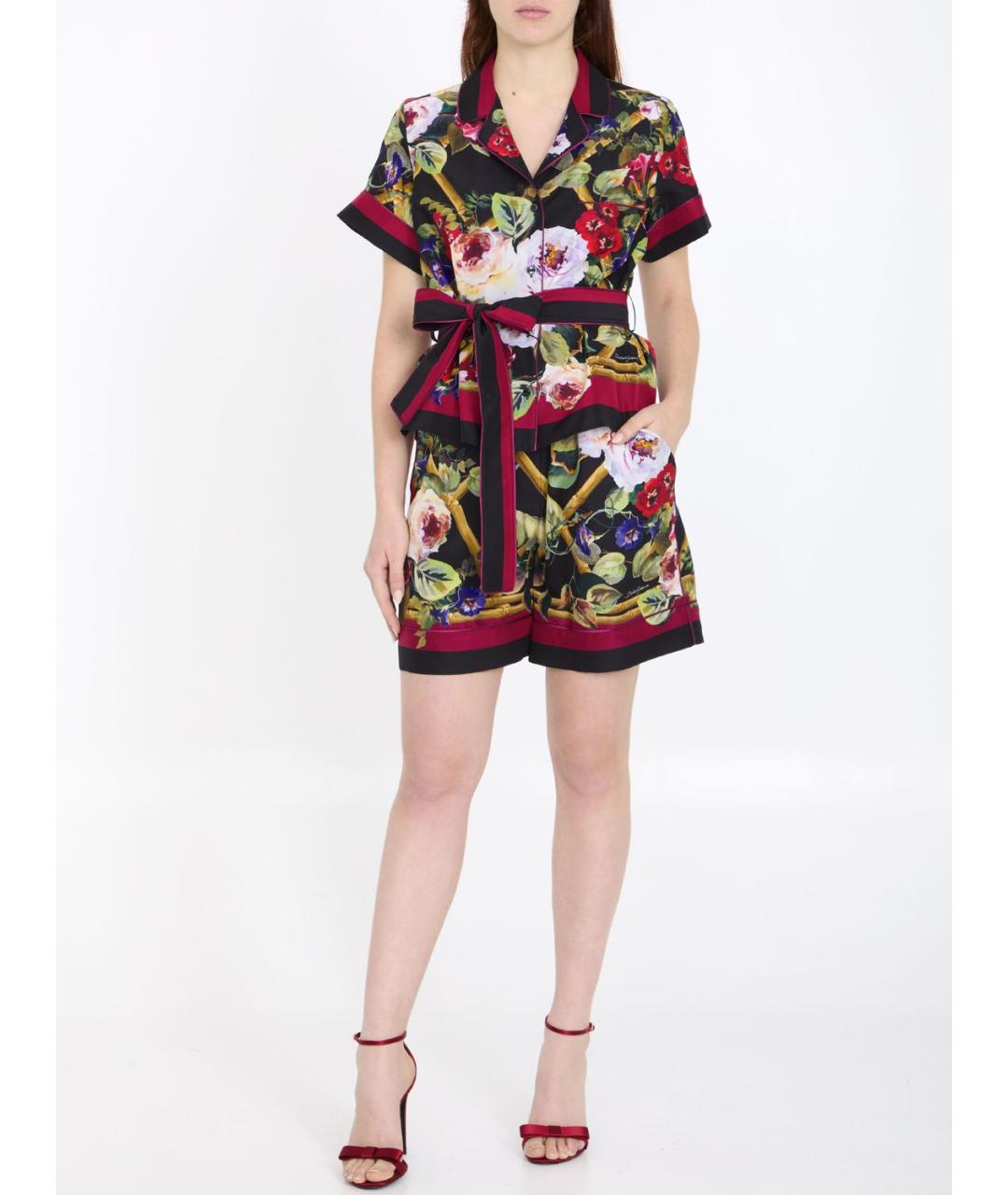 DOLCE&GABBANA Мульти шелковые шорты, фото 2
