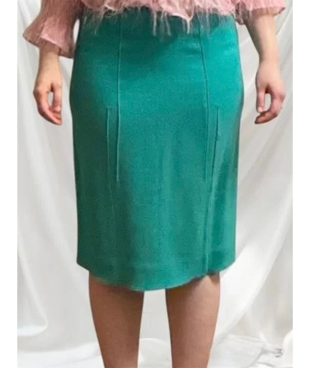 NINA RICCI Бирюзовая шерстяная юбка миди, фото 2