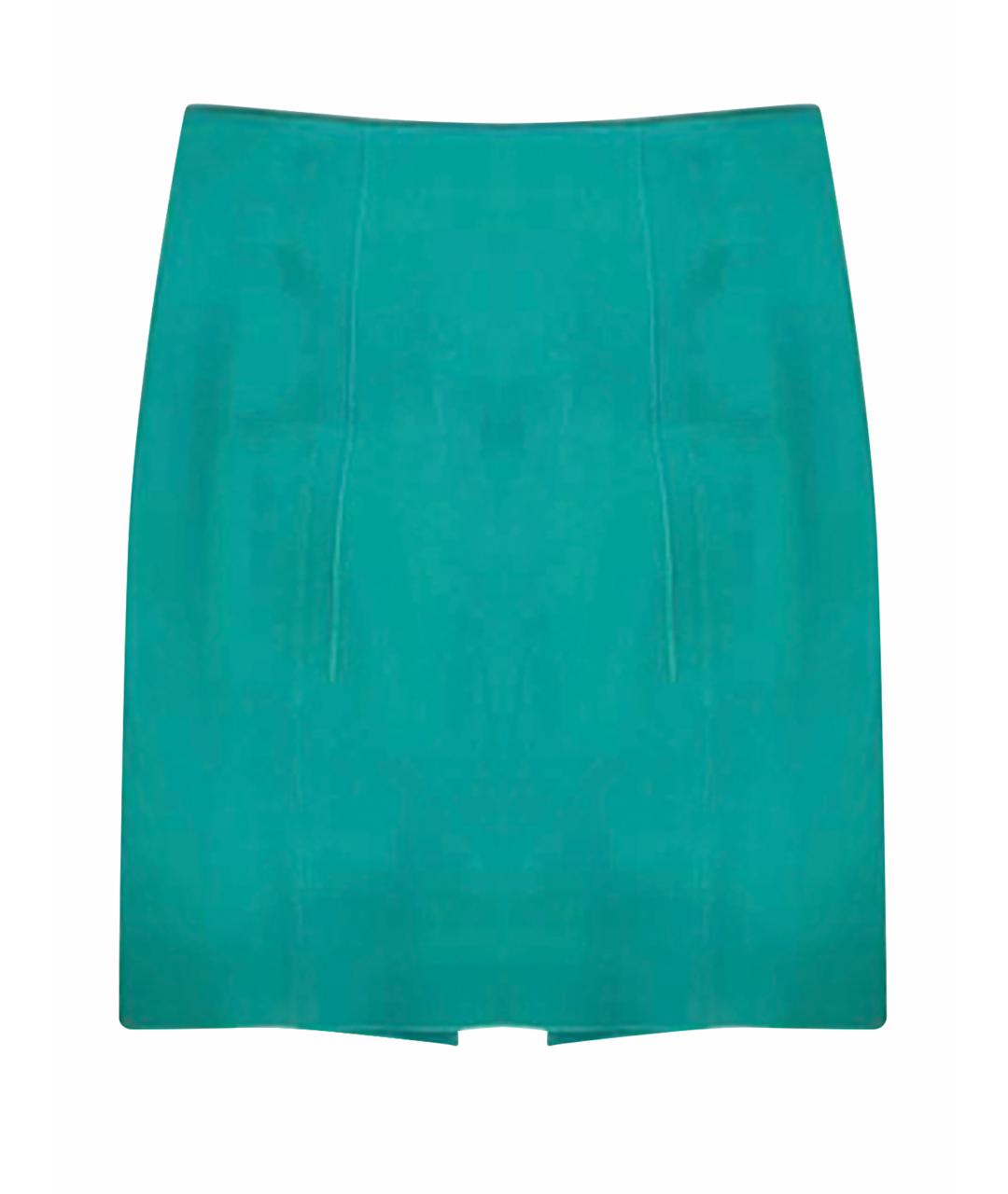 NINA RICCI Бирюзовая шерстяная юбка миди, фото 1