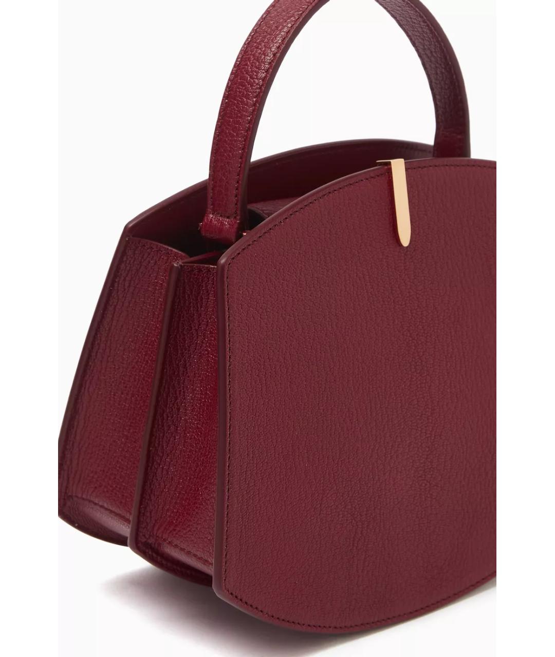 Savette Бордовая кожаная сумка с короткими ручками, фото 4