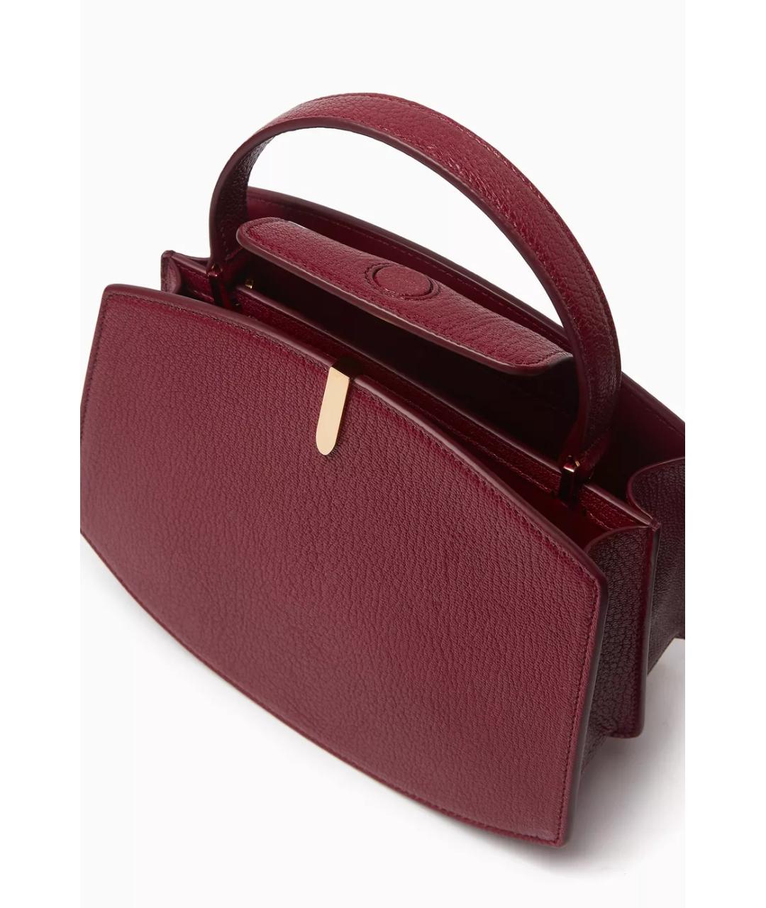 Savette Бордовая кожаная сумка с короткими ручками, фото 5