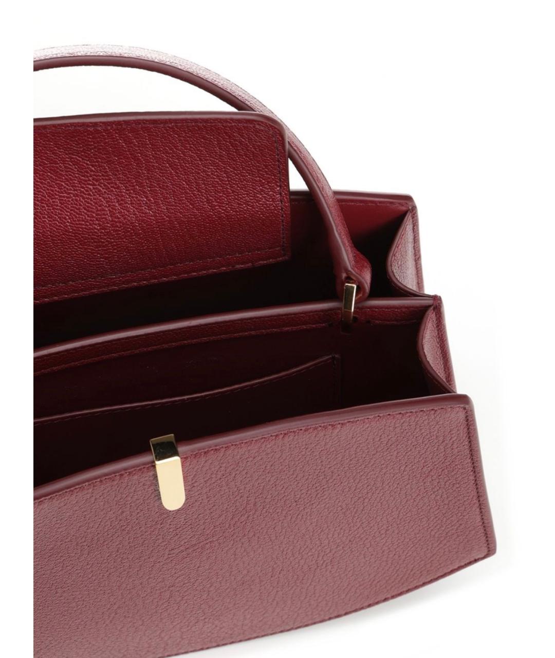 Savette Бордовая кожаная сумка с короткими ручками, фото 6