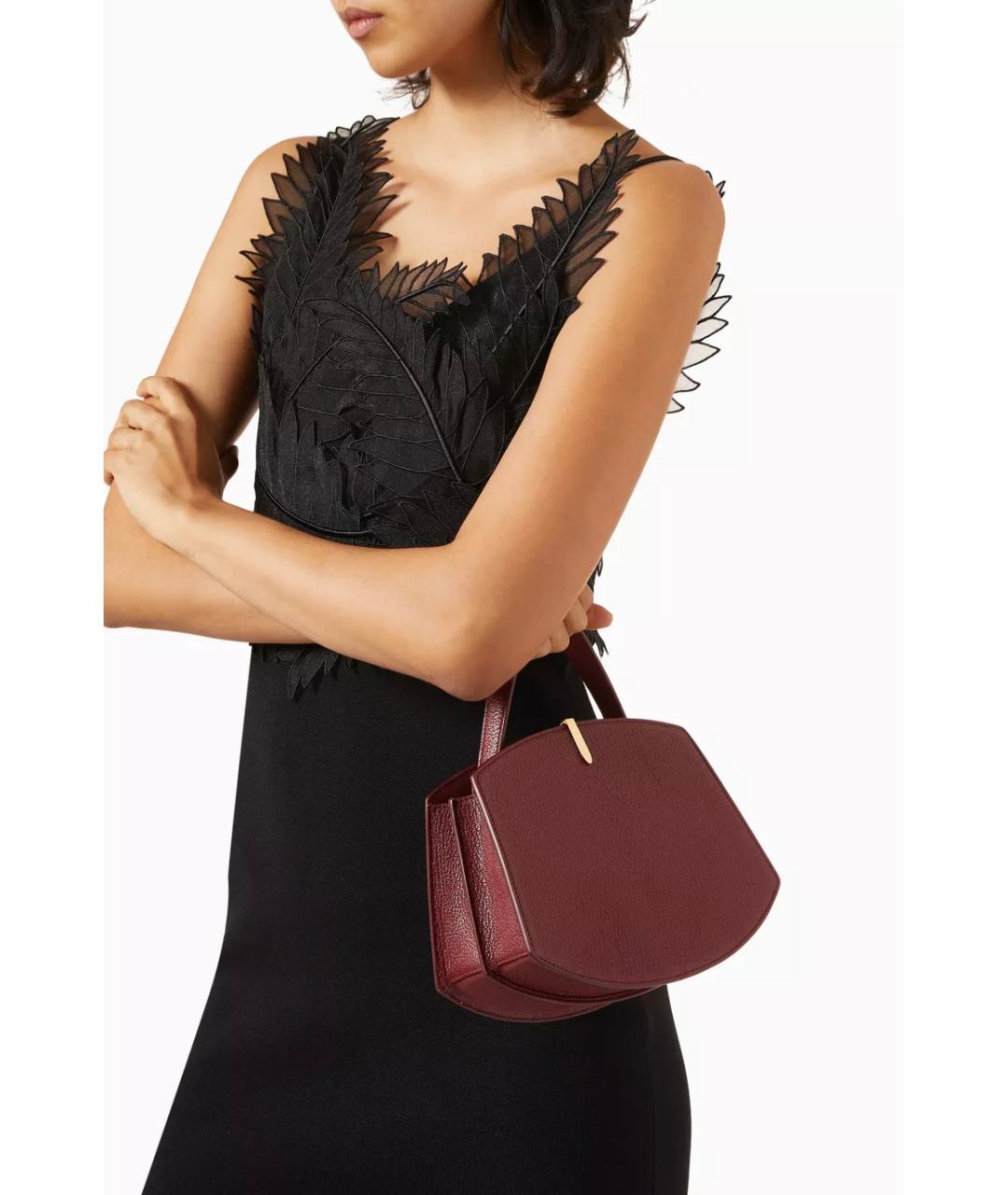 Savette Бордовая кожаная сумка с короткими ручками, фото 2