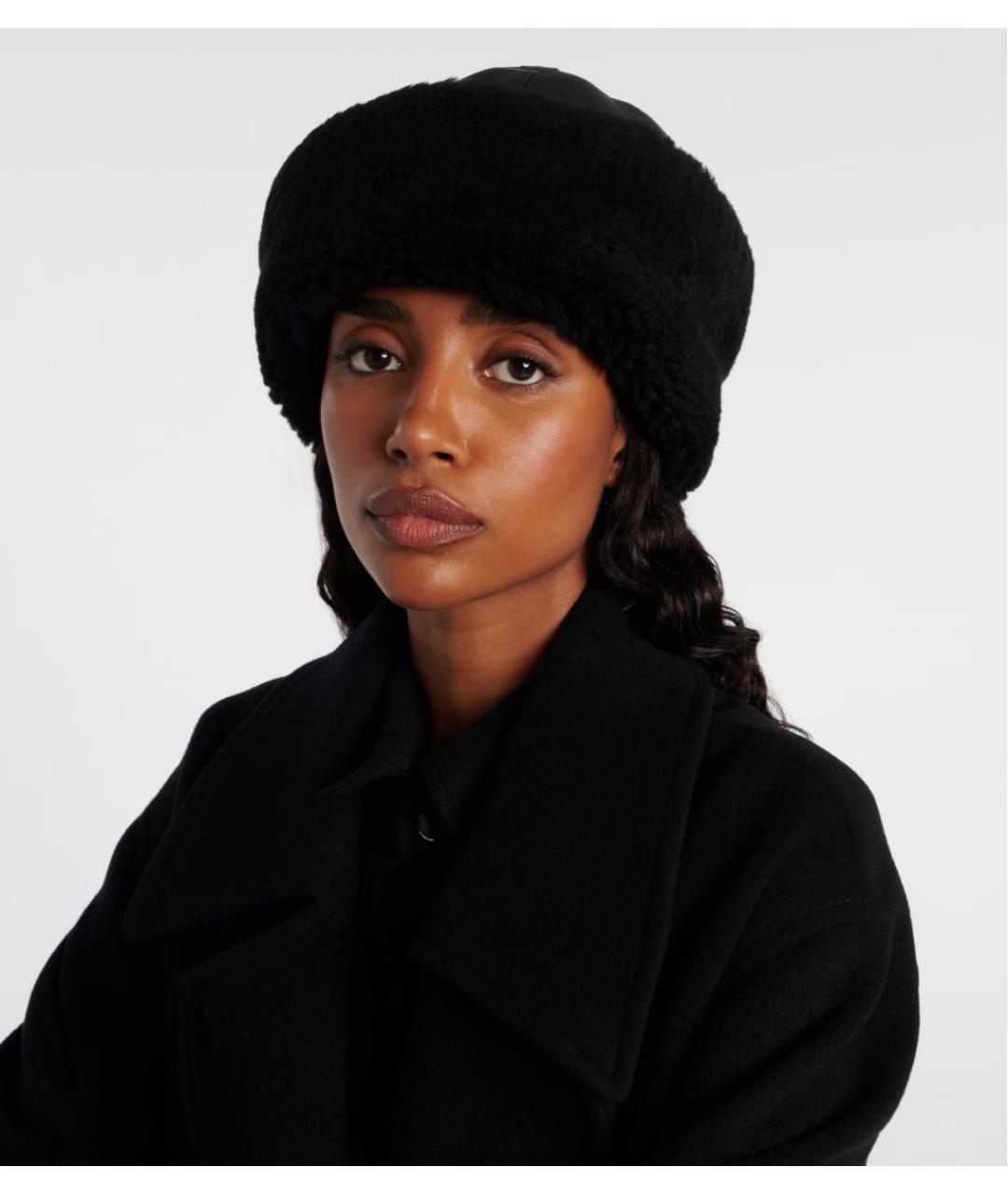 TOTEME Черная кожаная шапка, фото 2