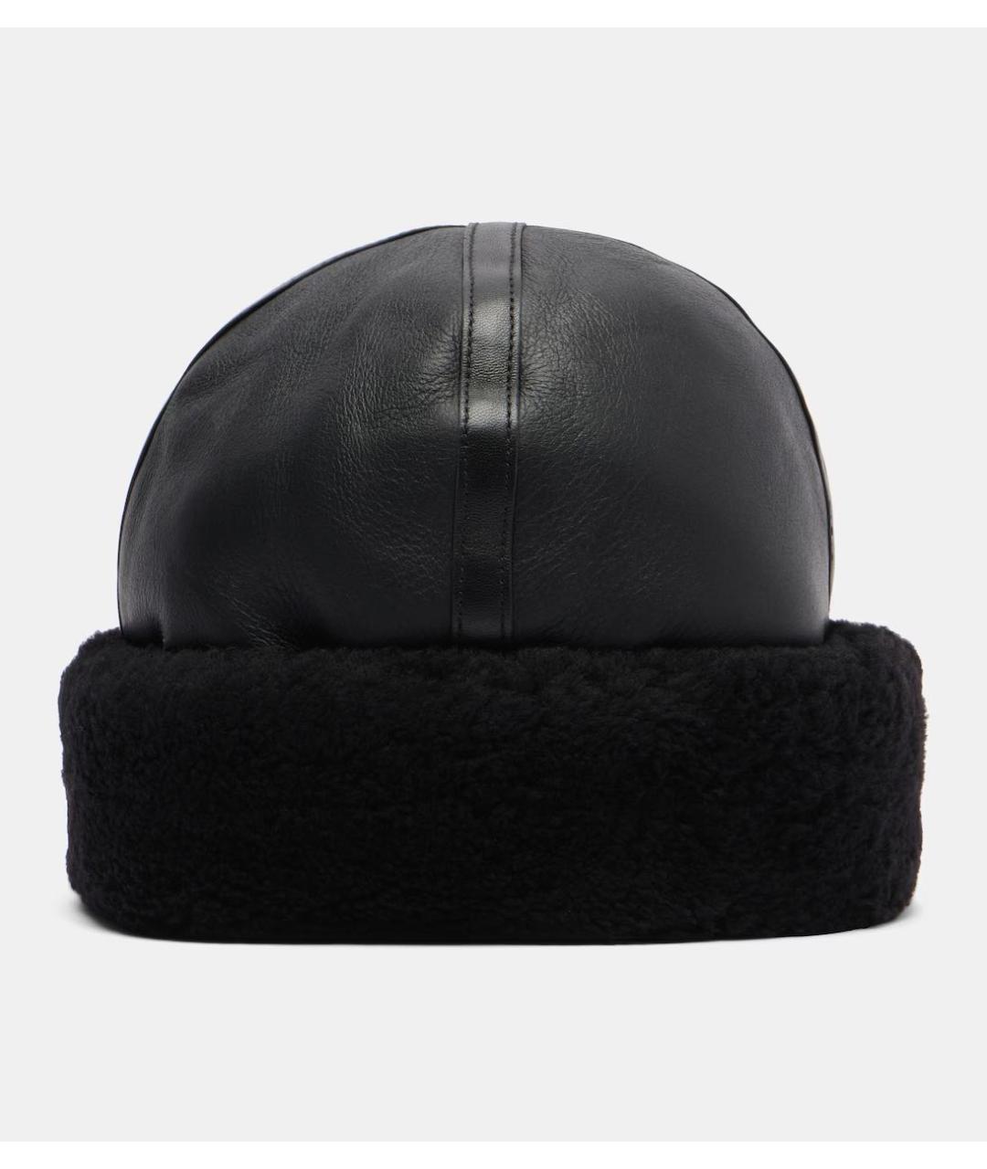 TOTEME Черная кожаная шапка, фото 4