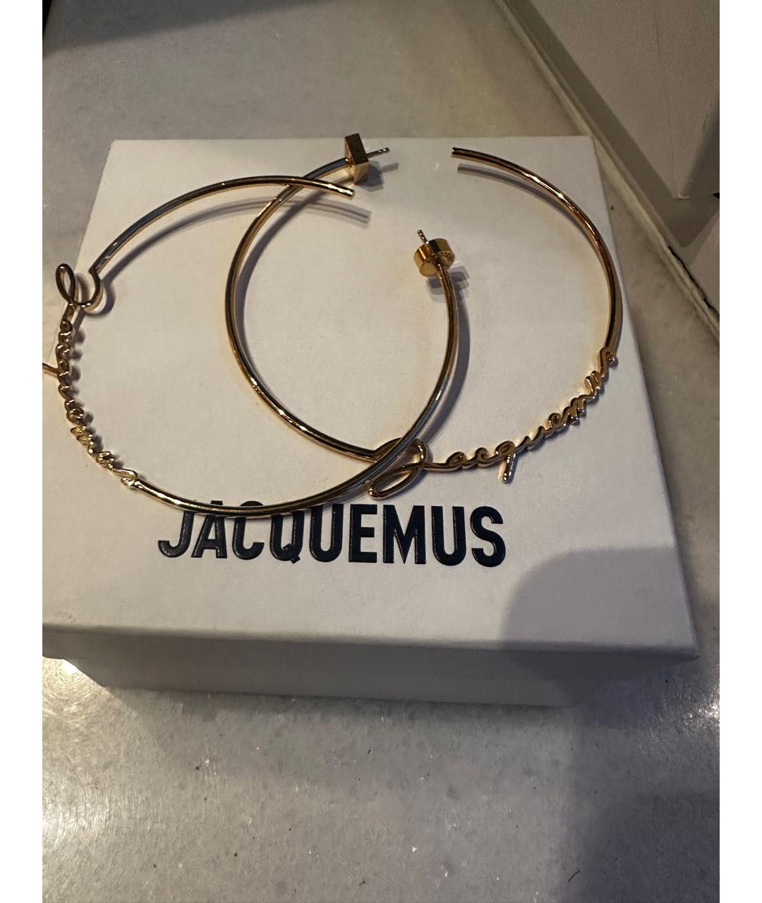 JACQUEMUS Золотые металлические серьги, фото 2