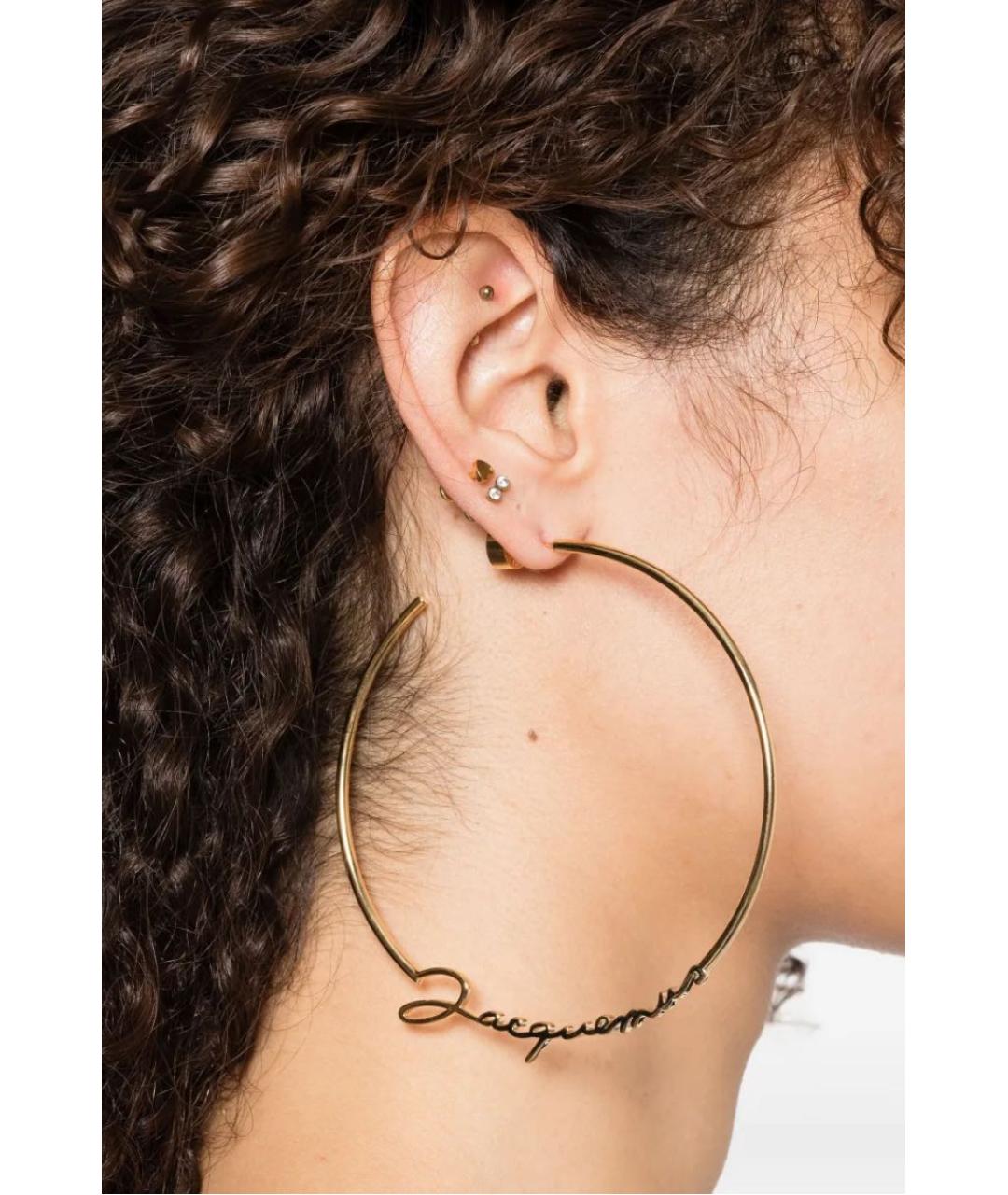 JACQUEMUS Золотые металлические серьги, фото 4