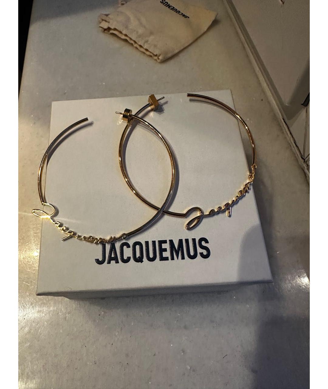 JACQUEMUS Золотые металлические серьги, фото 3